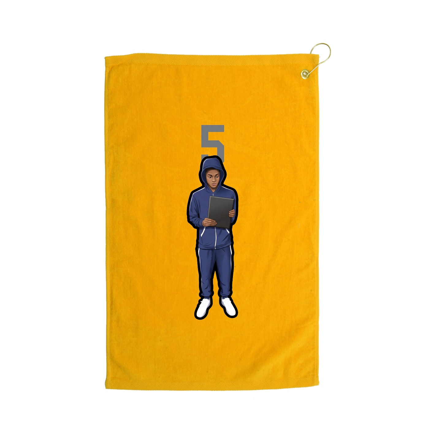 Golf Towel — Number Top in Gold