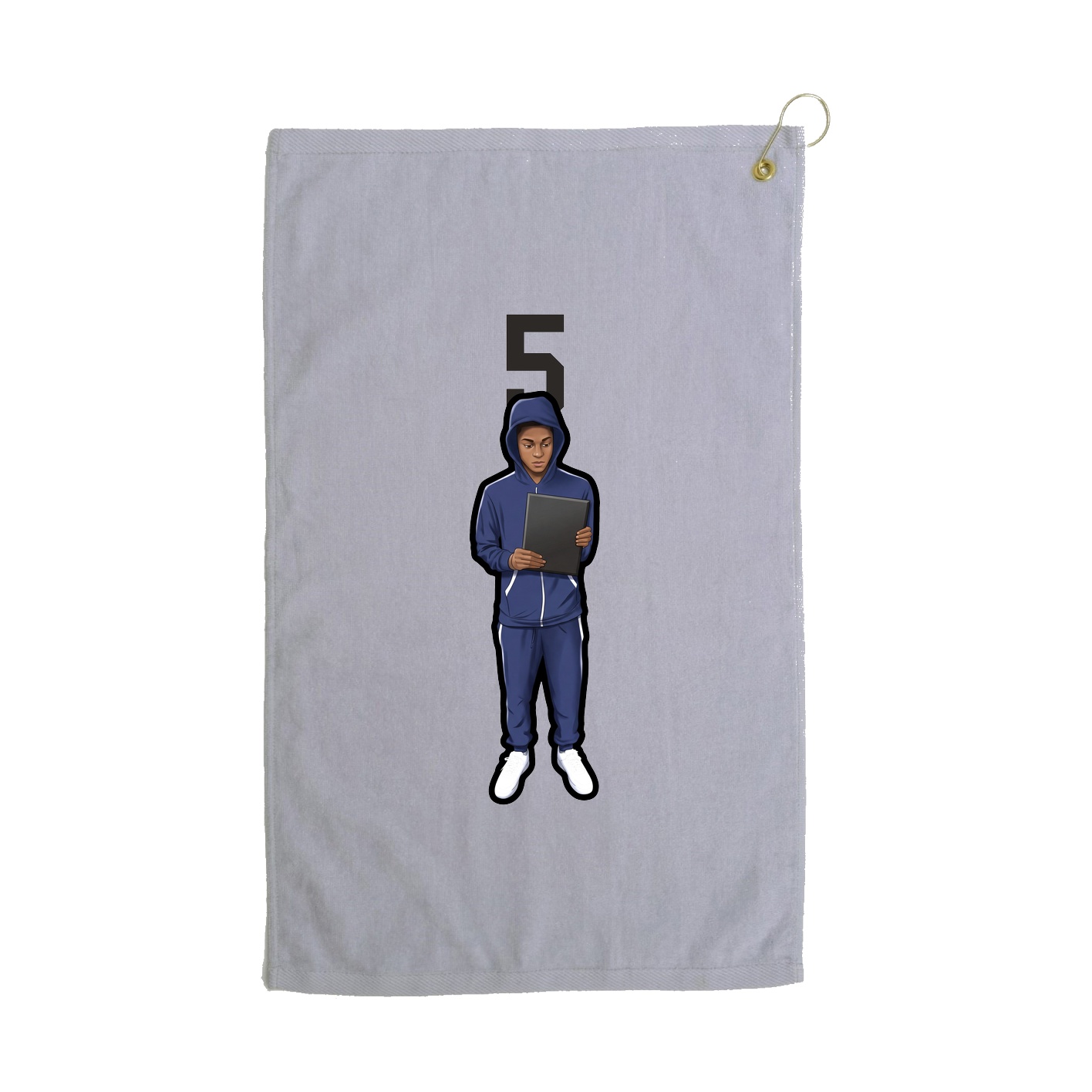 Golf Towel — Number Top in Grey