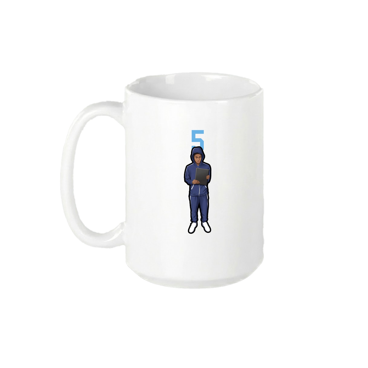 15oz Coffee Mug — Number Top in White