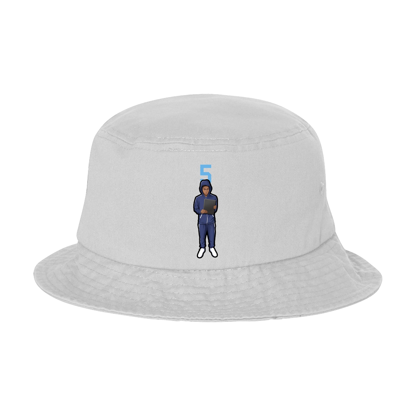 Bucket Cap — Number Top in White