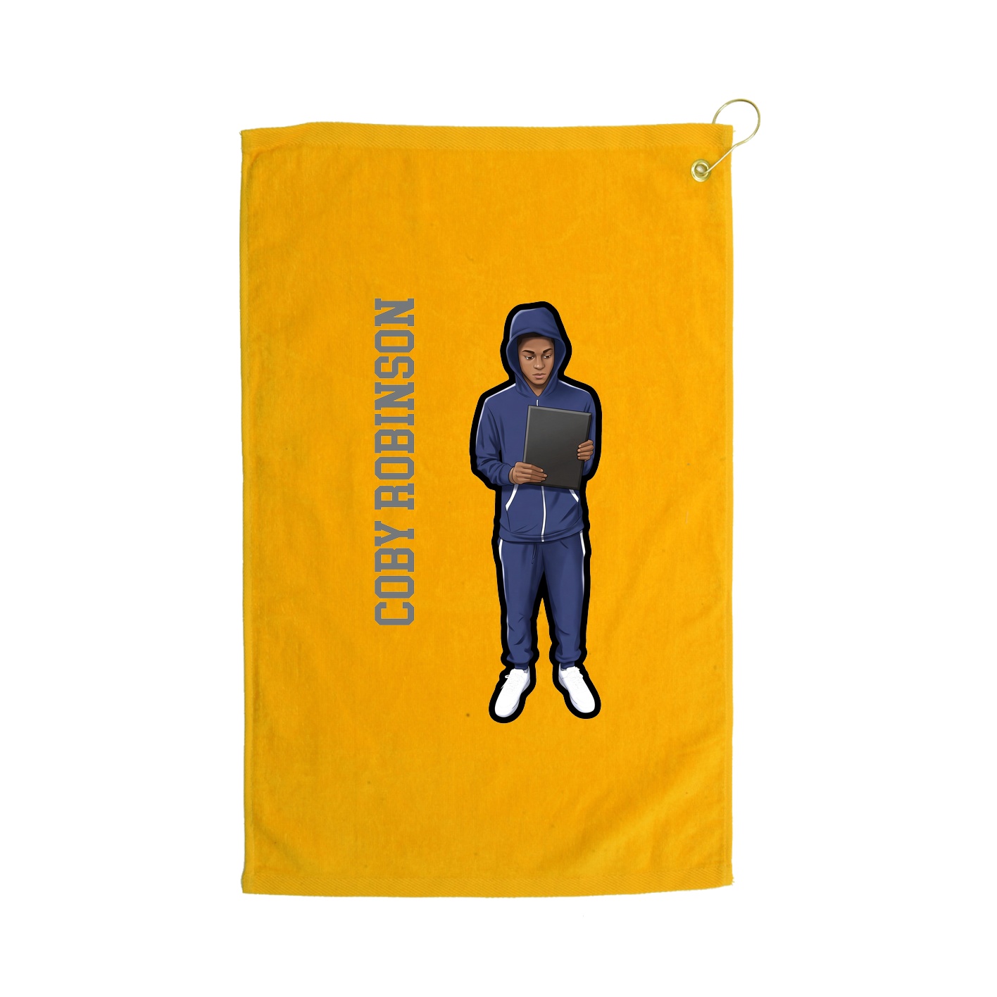 Golf Towel — Name Vertical in Gold