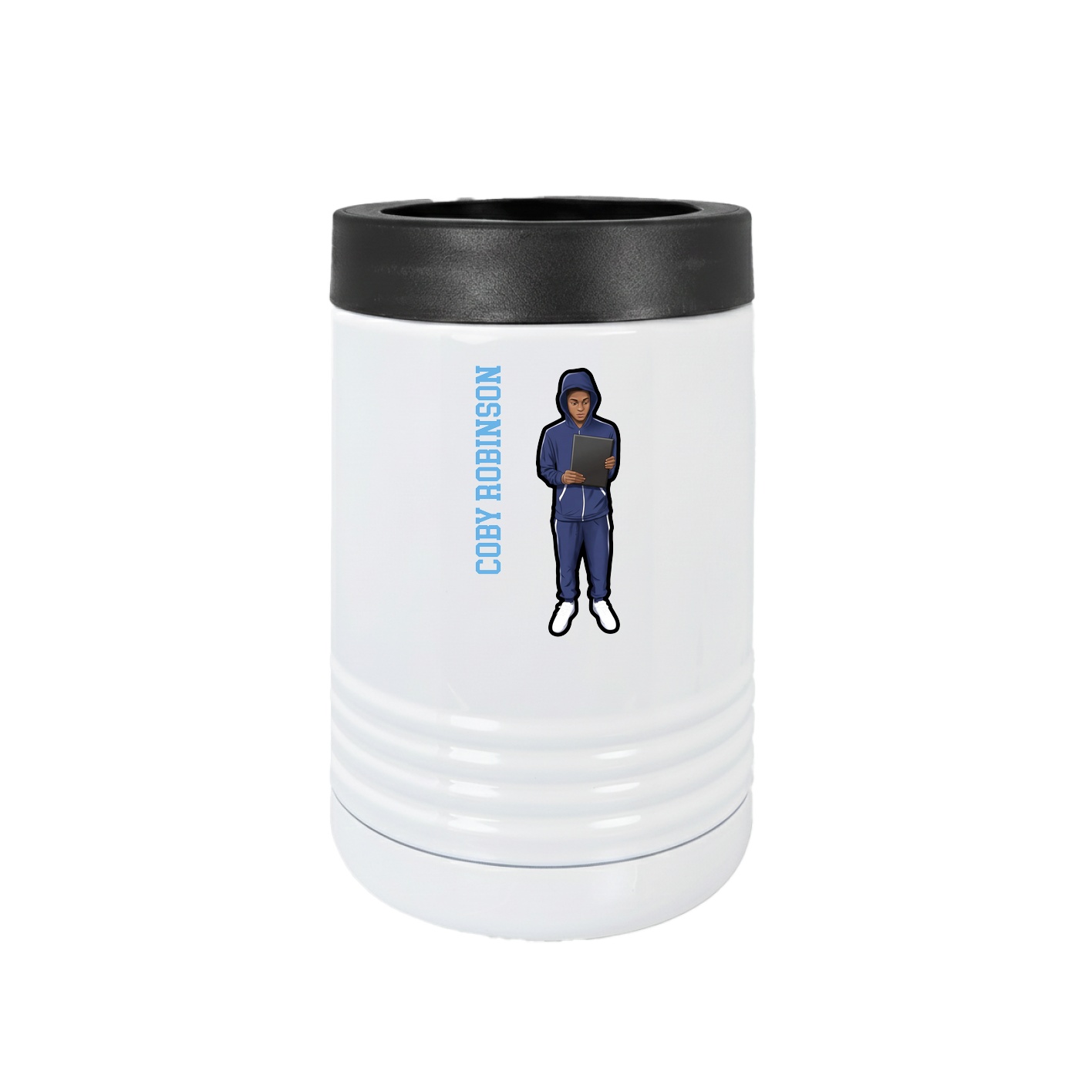Beverage Holder — Name Vertical in White