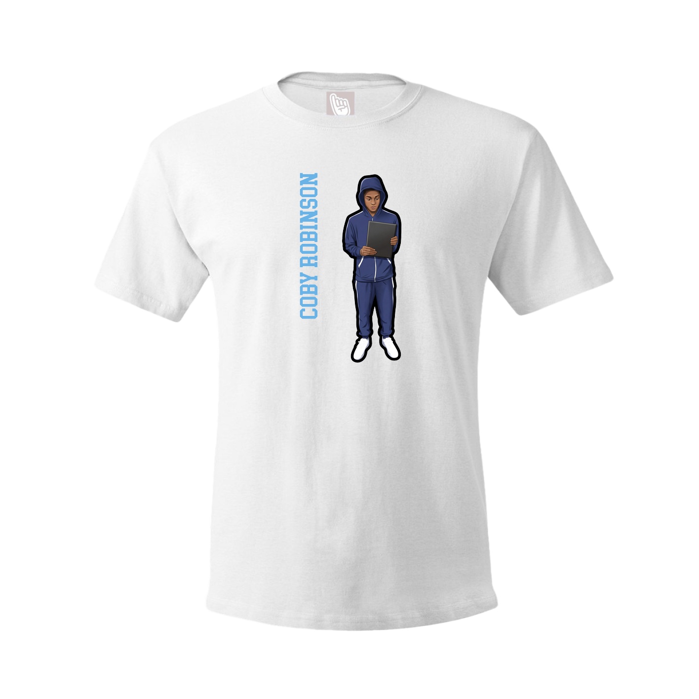 Tee — Name Vertical in White