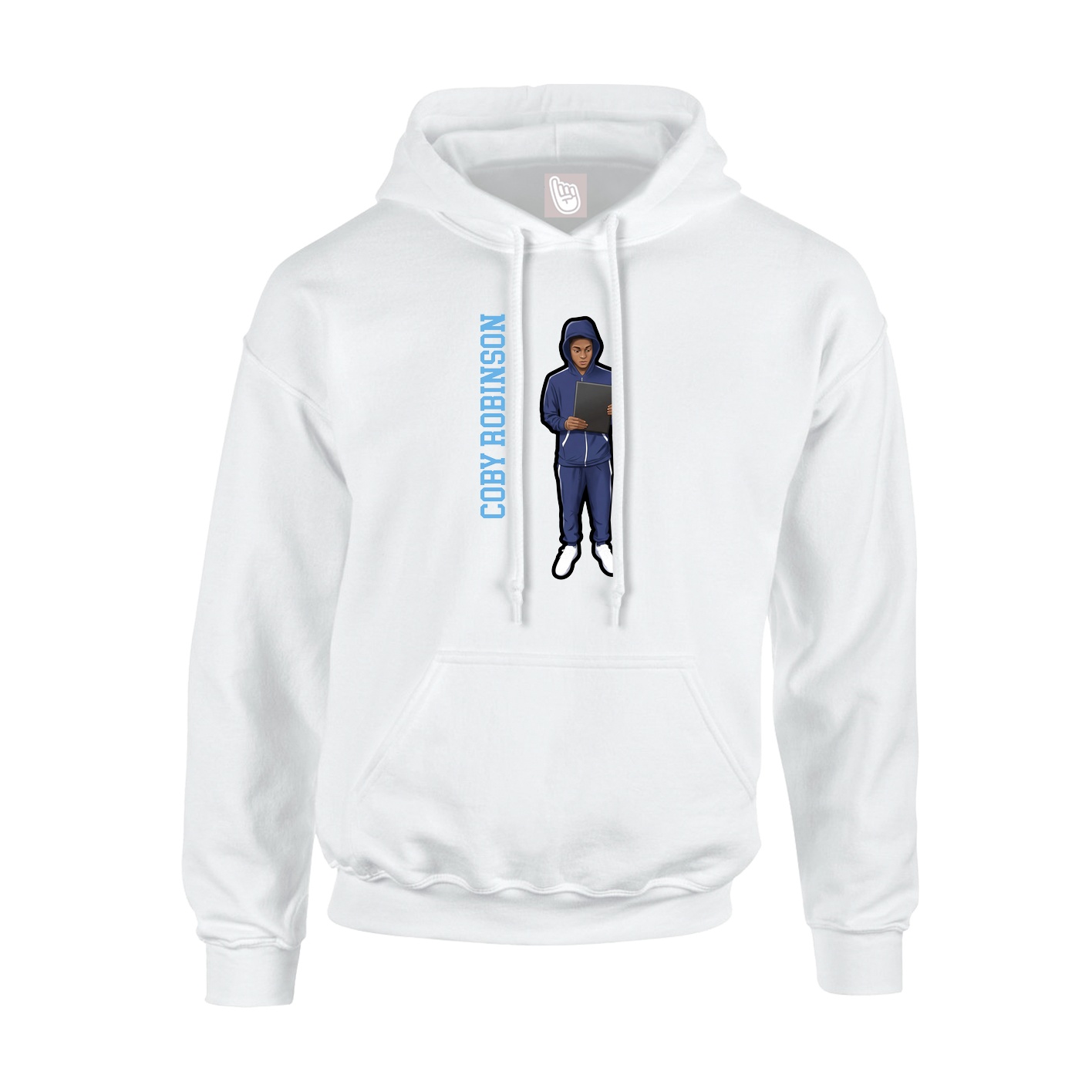 Hoodie — Name Vertical in White