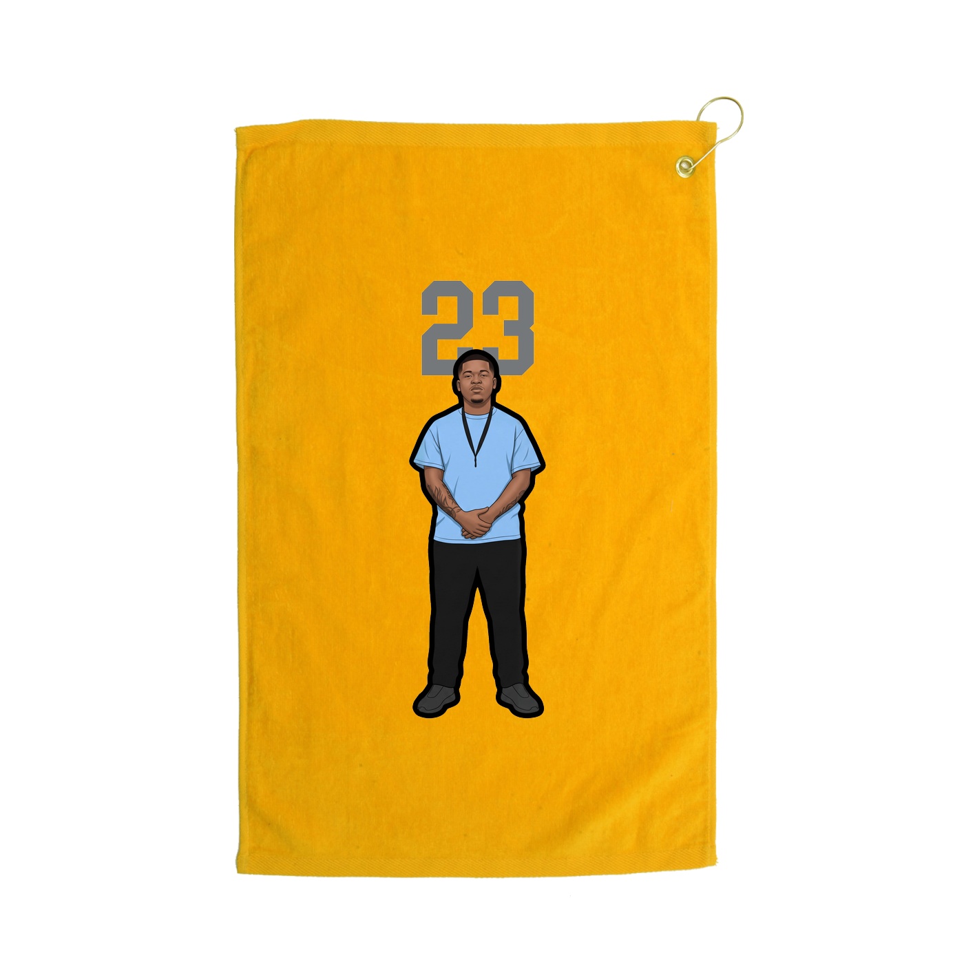 Golf Towel — Number Top in Gold