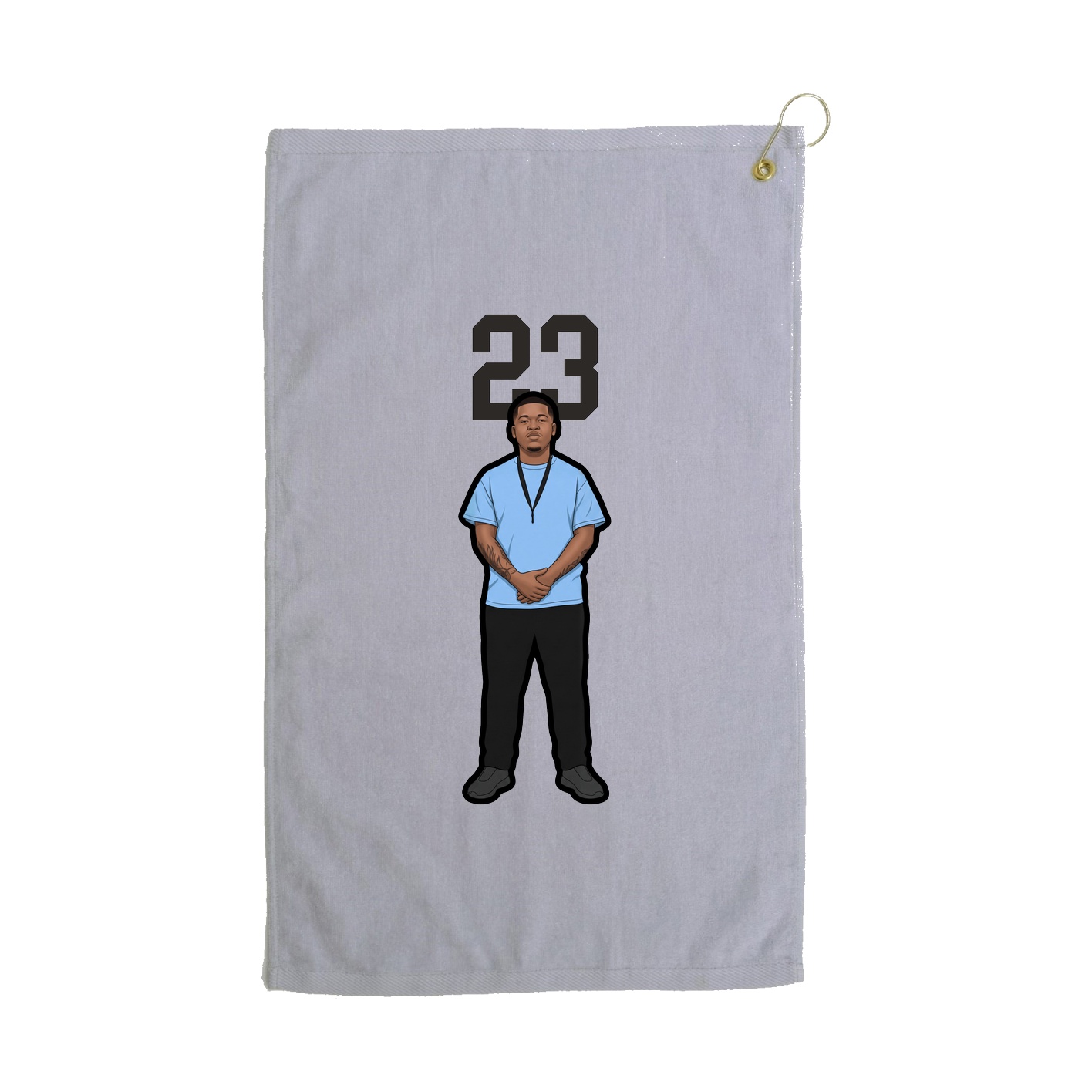 Golf Towel — Number Top in Grey