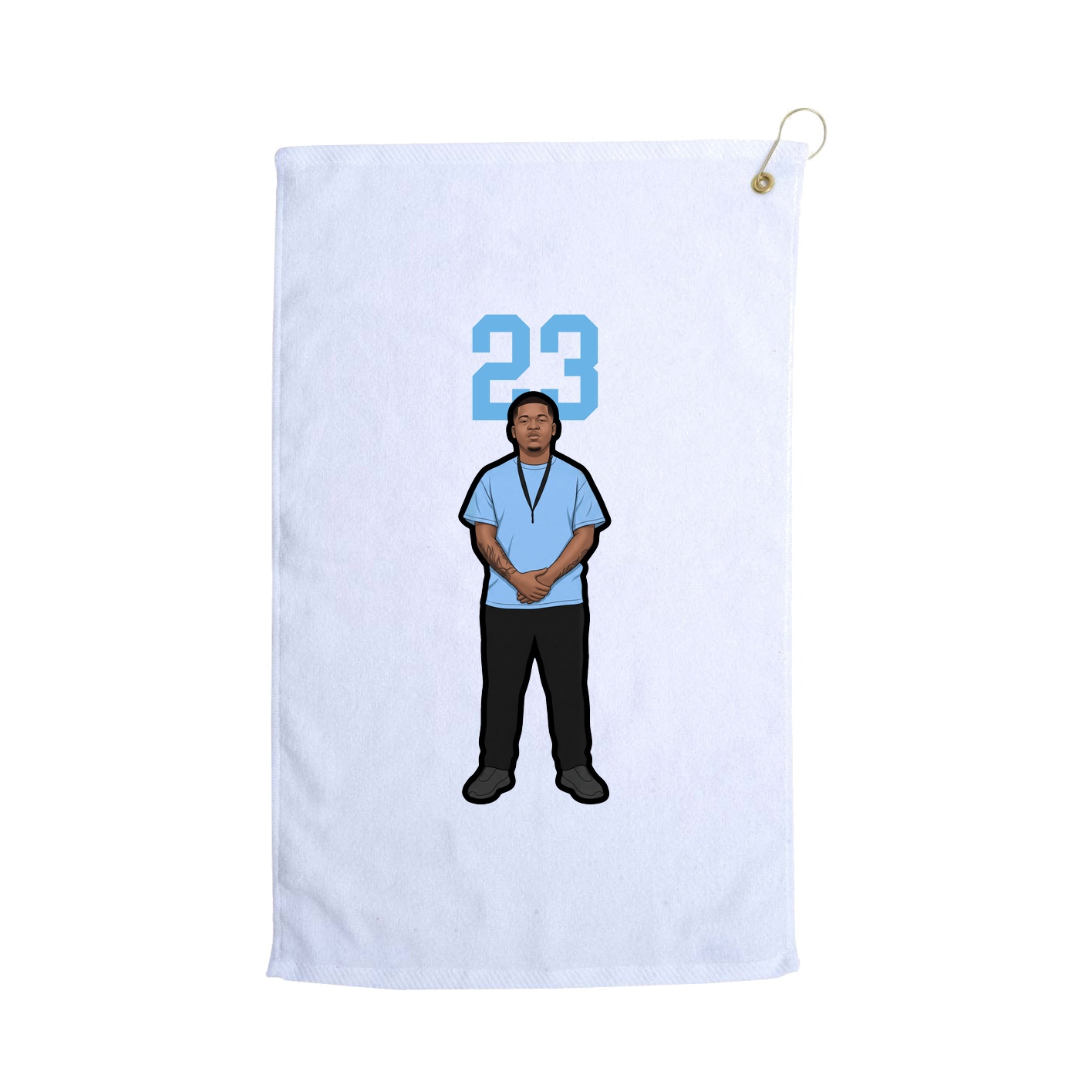 Golf Towel — Number Top in White