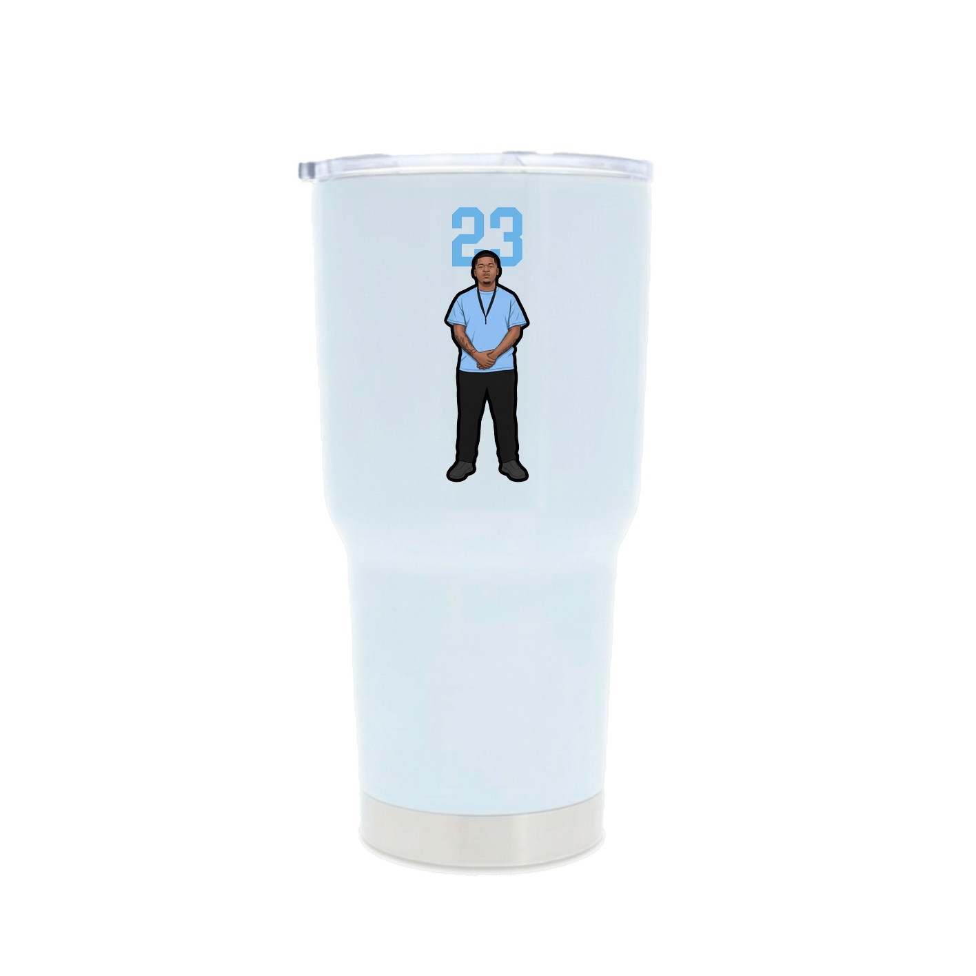 30oz Stainless Steel Tumbler — Number Top in White