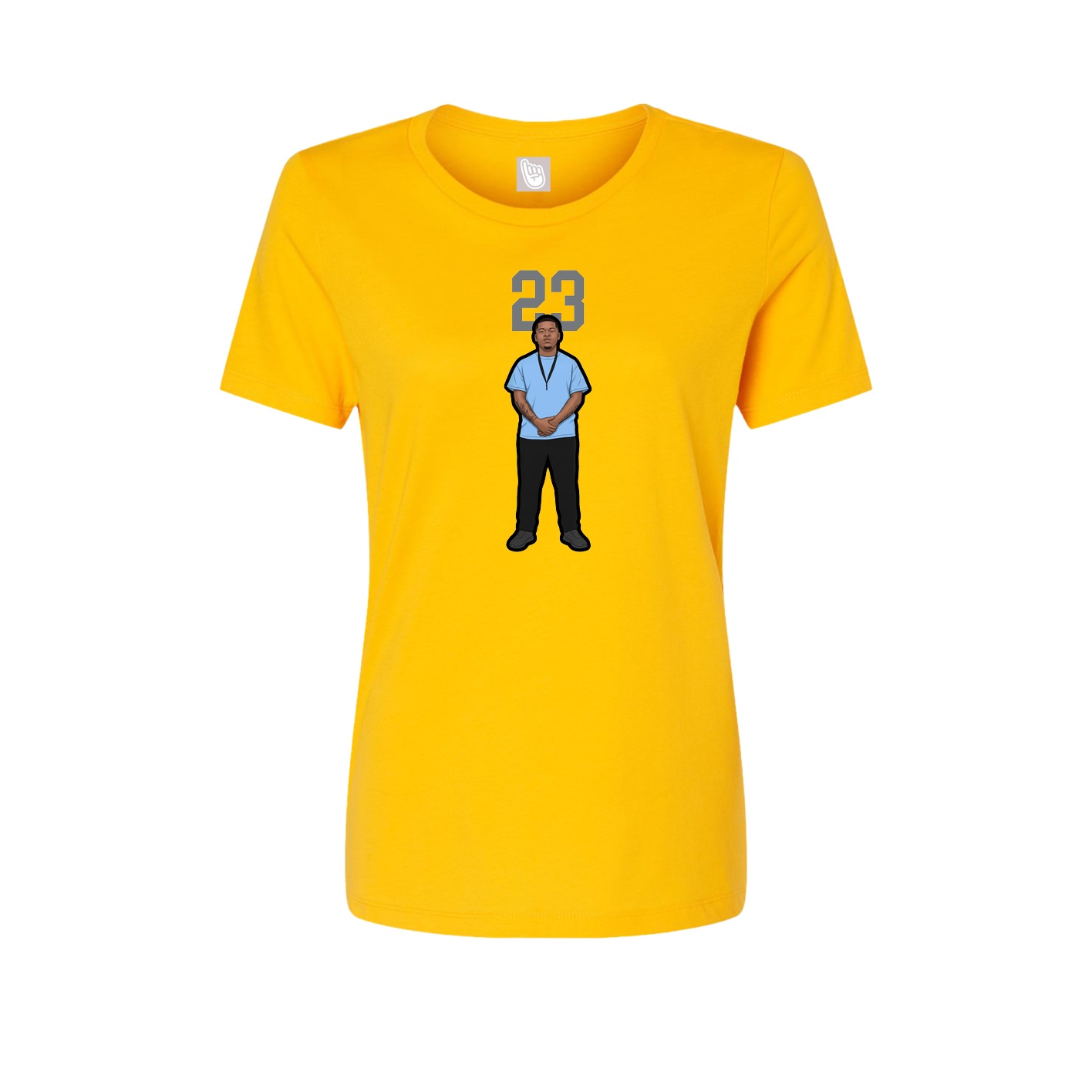 Fitted Women's Tee — Number Top in Gold
