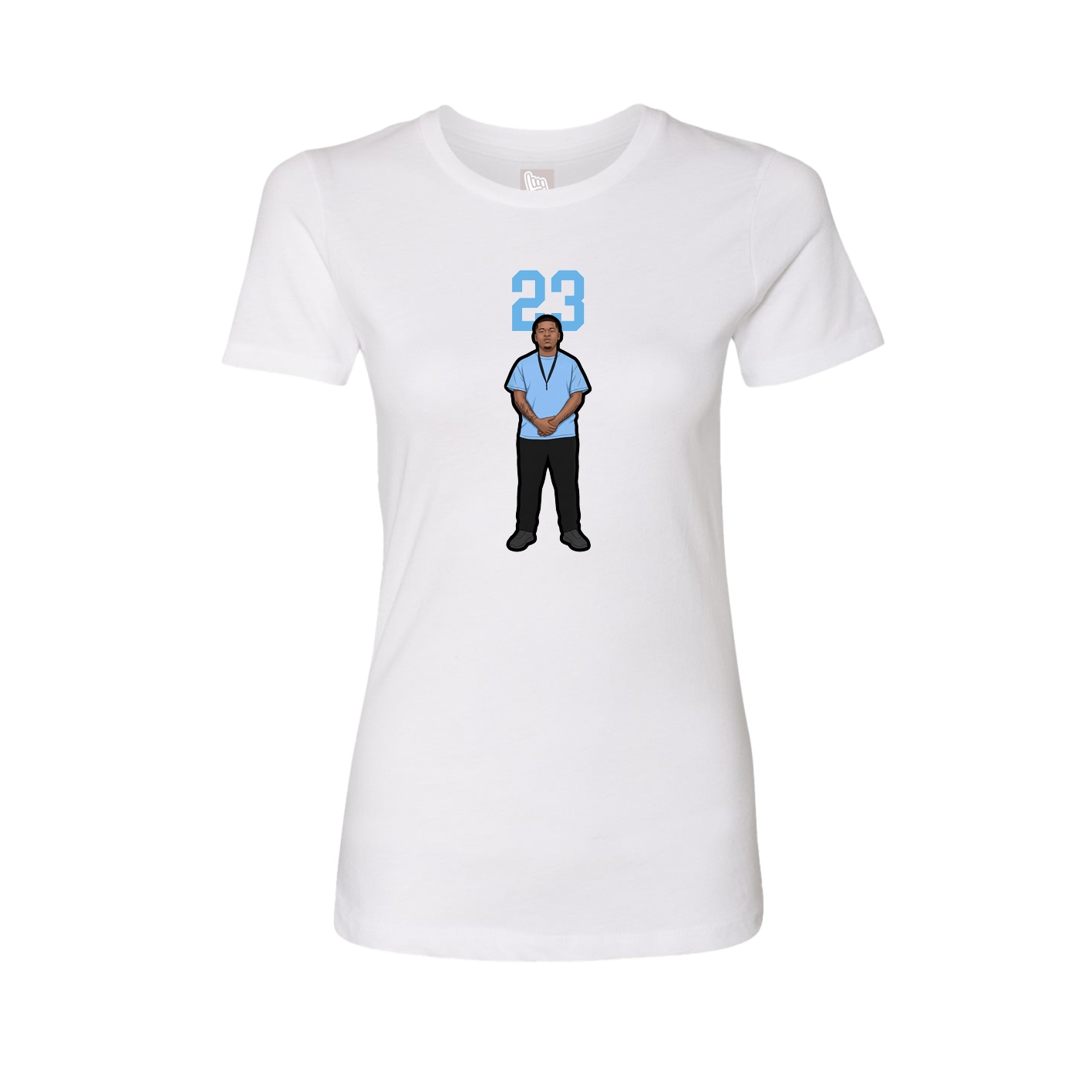 Fitted Women's Tee — Number Top in White
