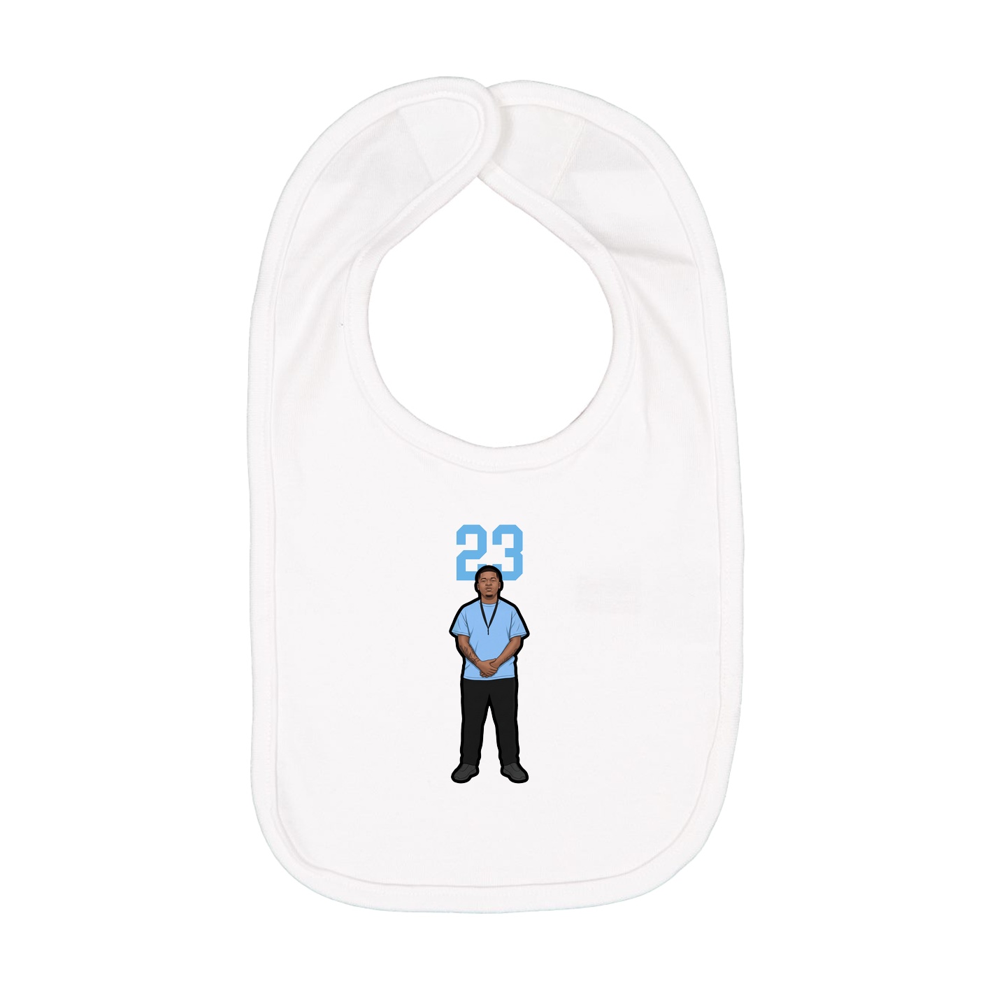 Infant Bib — Number Top in White