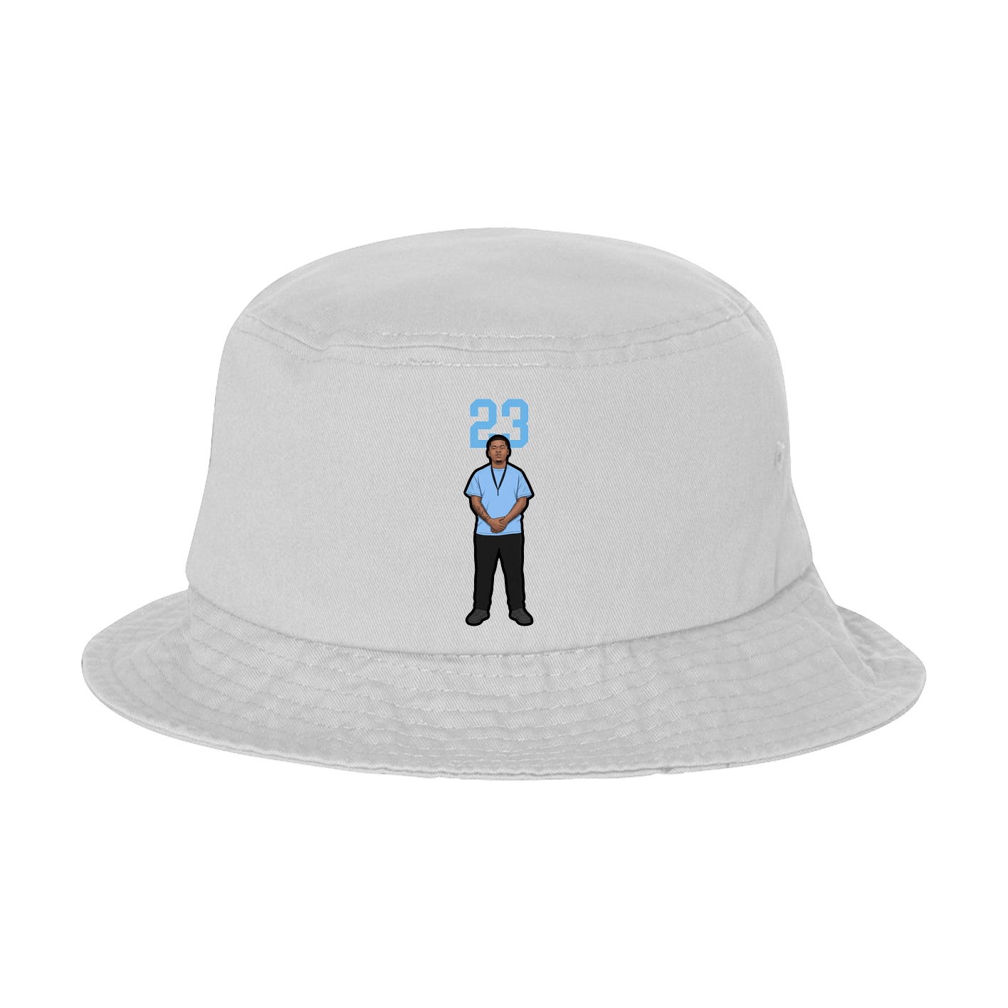 Bucket Cap — Number Top in White