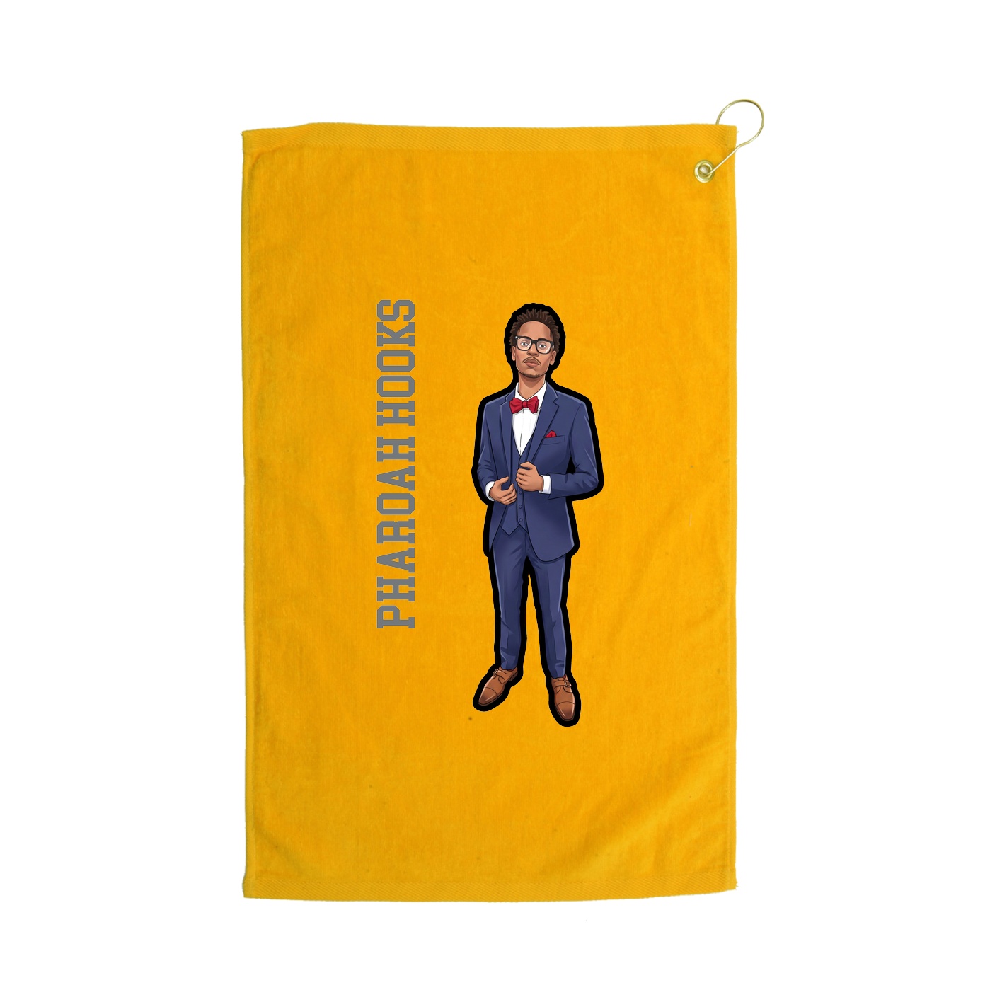 Golf Towel — Name Vertical in Gold