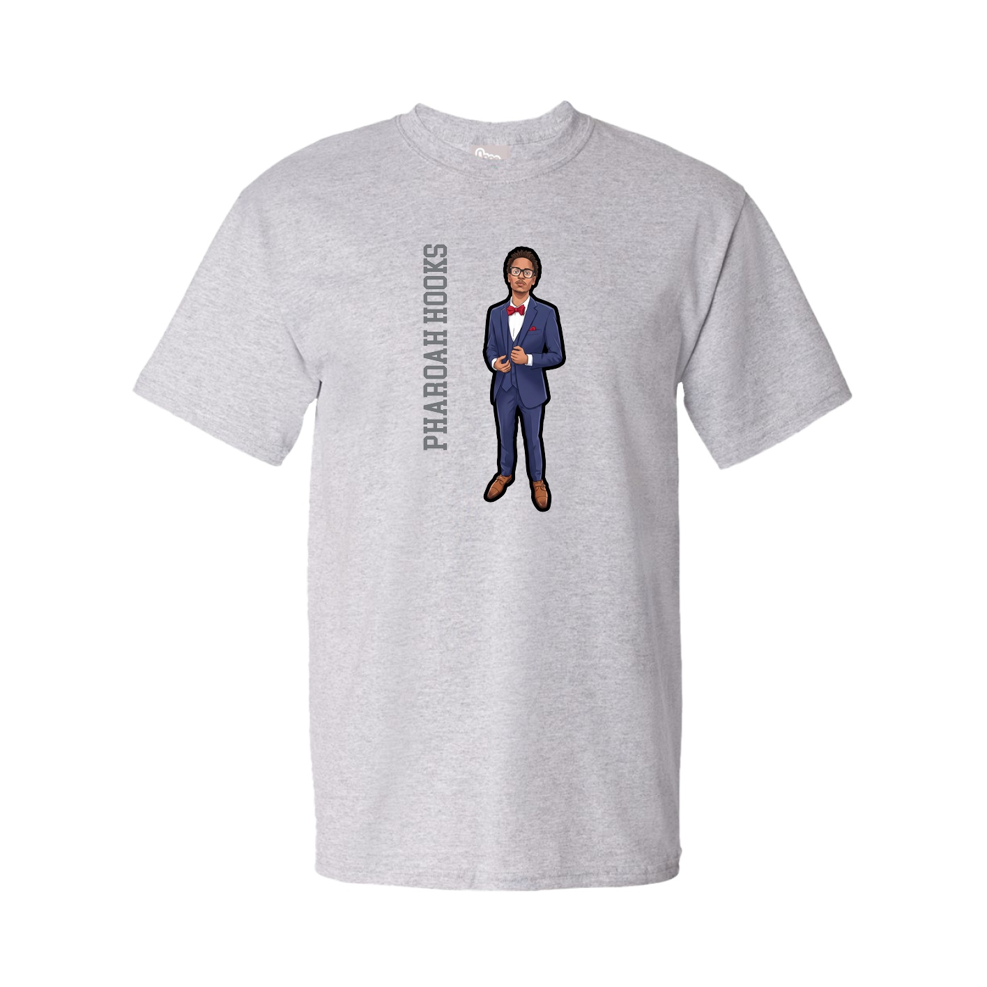 Tee — Name Vertical in Grey