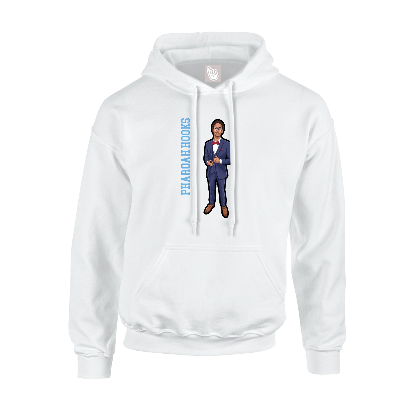 Hoodie — Name Vertical in White