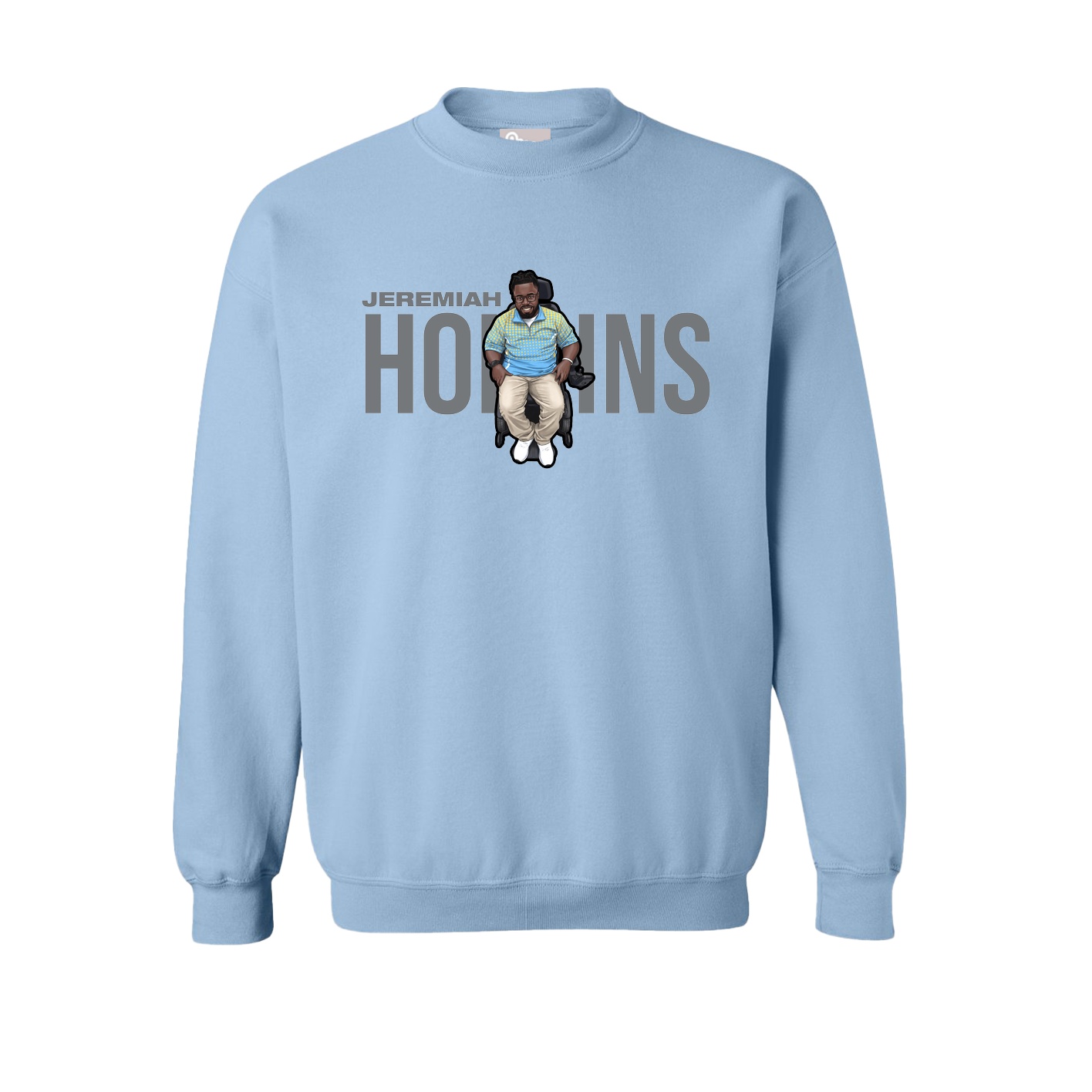 Fleece Crew — Player Name in Light Blue