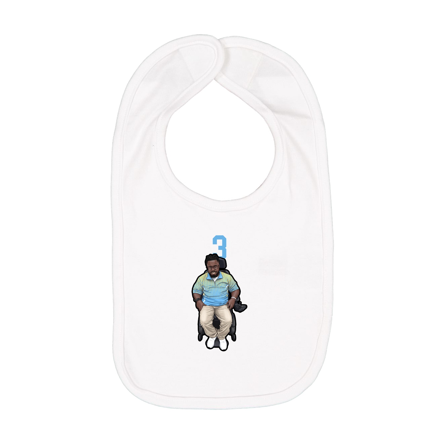 Infant Bib — Number Top in White
