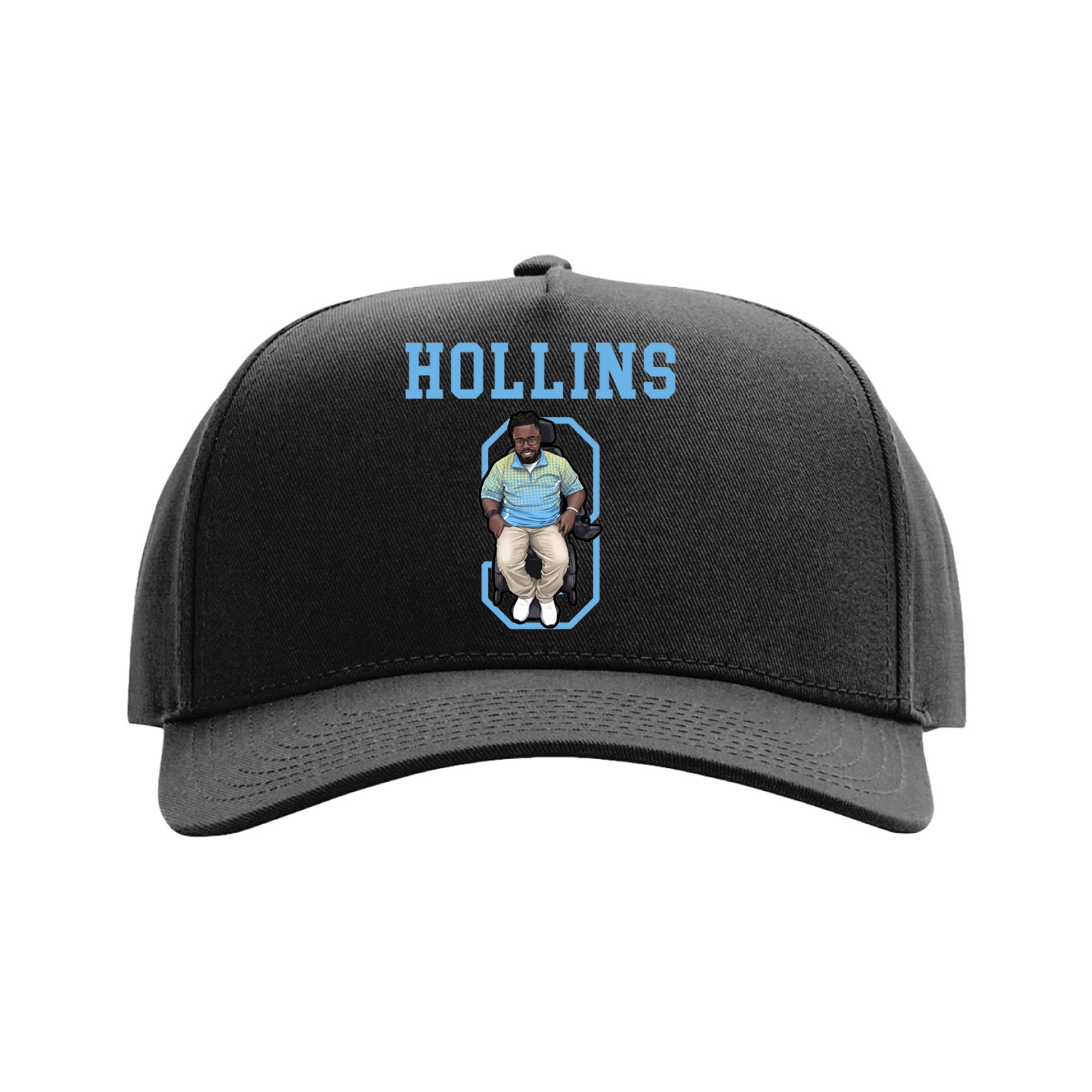 Full Fabric Five-Panel Champ Cap — Shirsey in Black