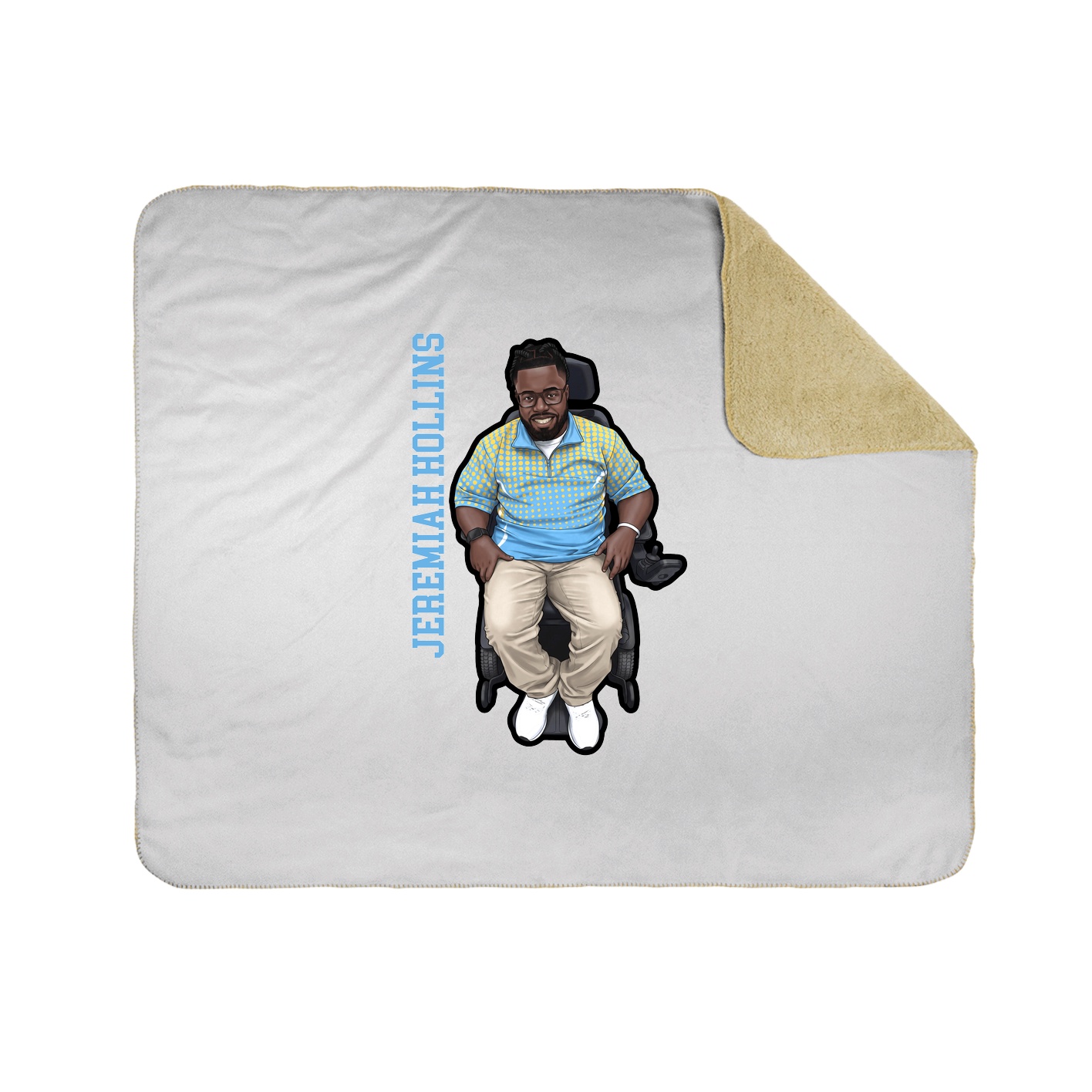 Throw Blanket — Name Vertical in White