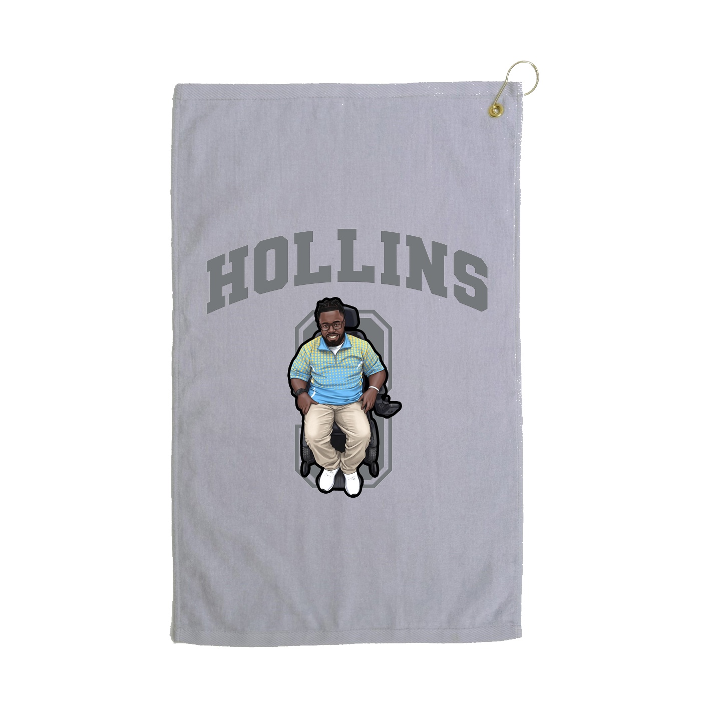 Golf Towel — Number in Grey
