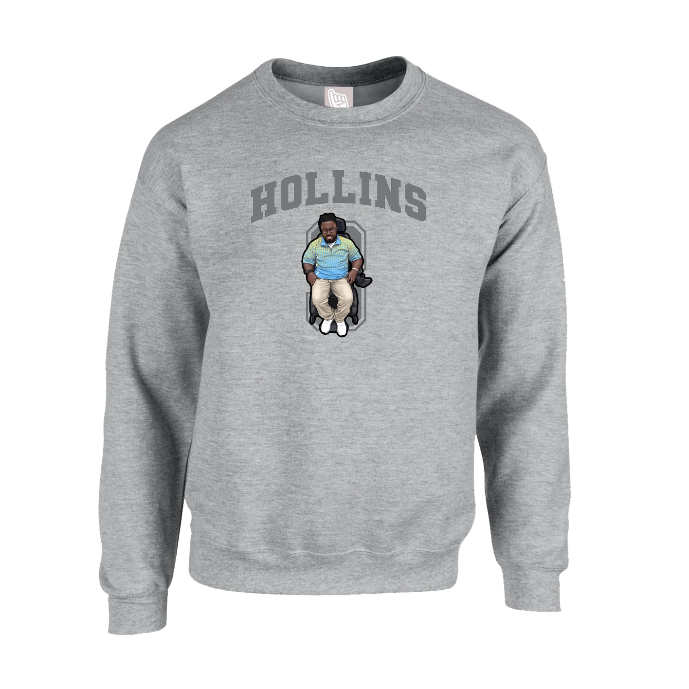 Fleece Crew — Number in Grey