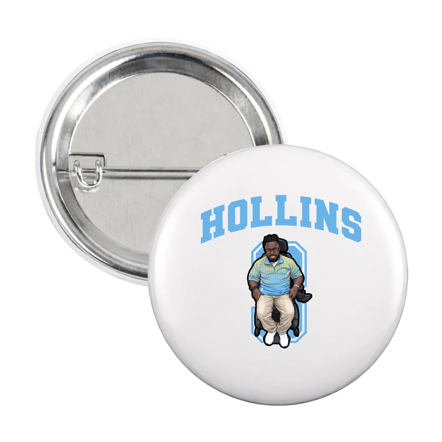 Game Day Button — Number in White
