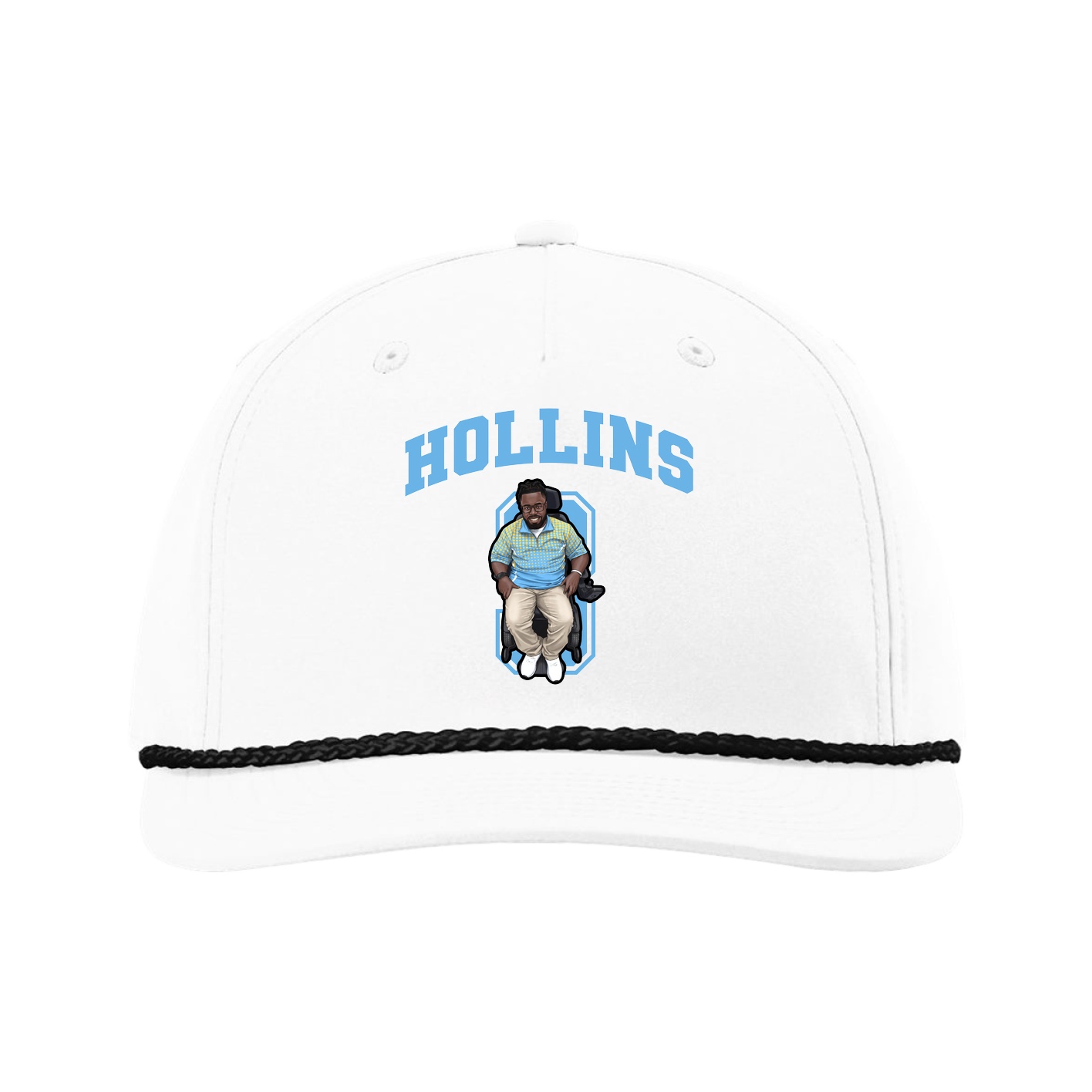 Five-Panel Classic Rope Cap — Number in White
