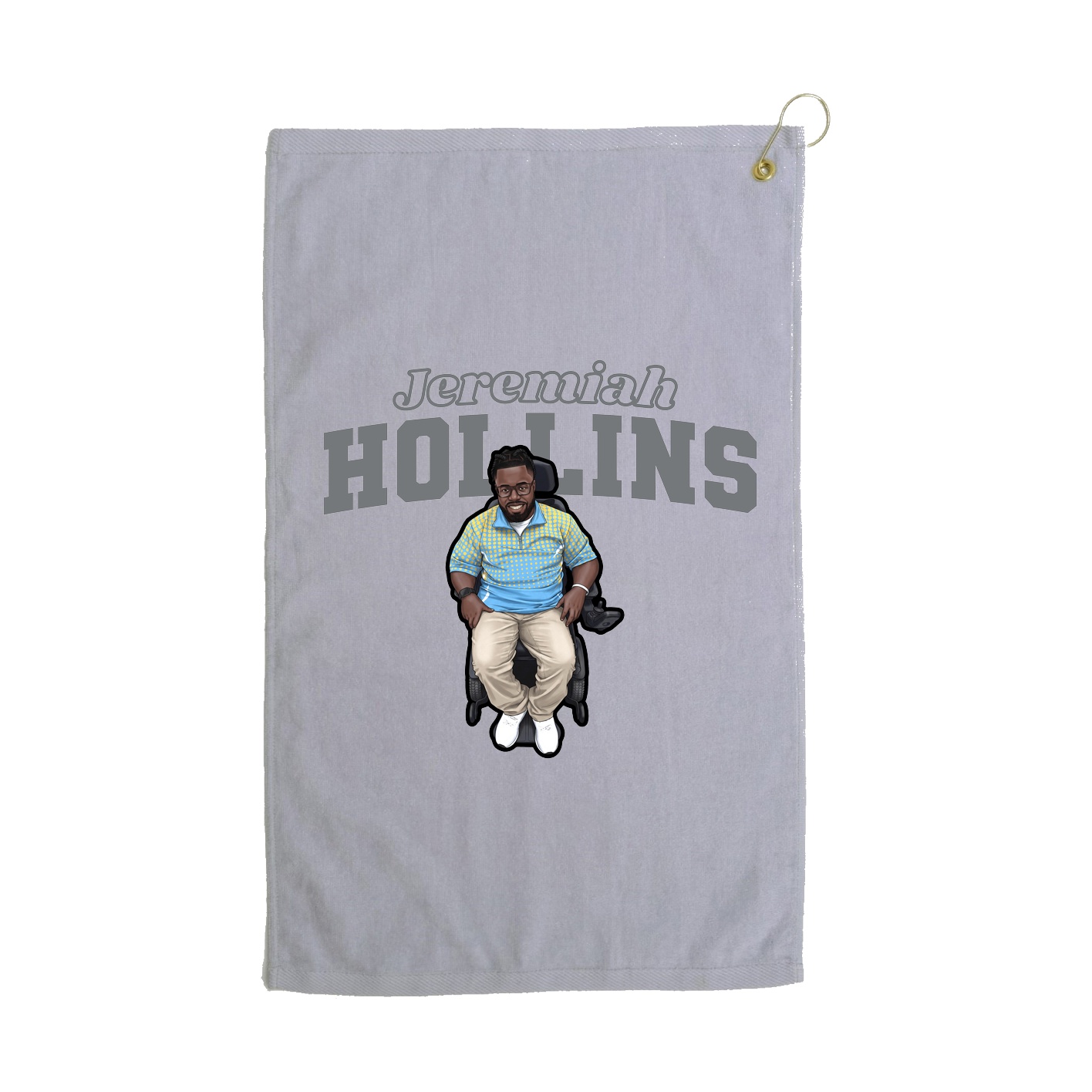 Golf Towel — Name Arch in Grey