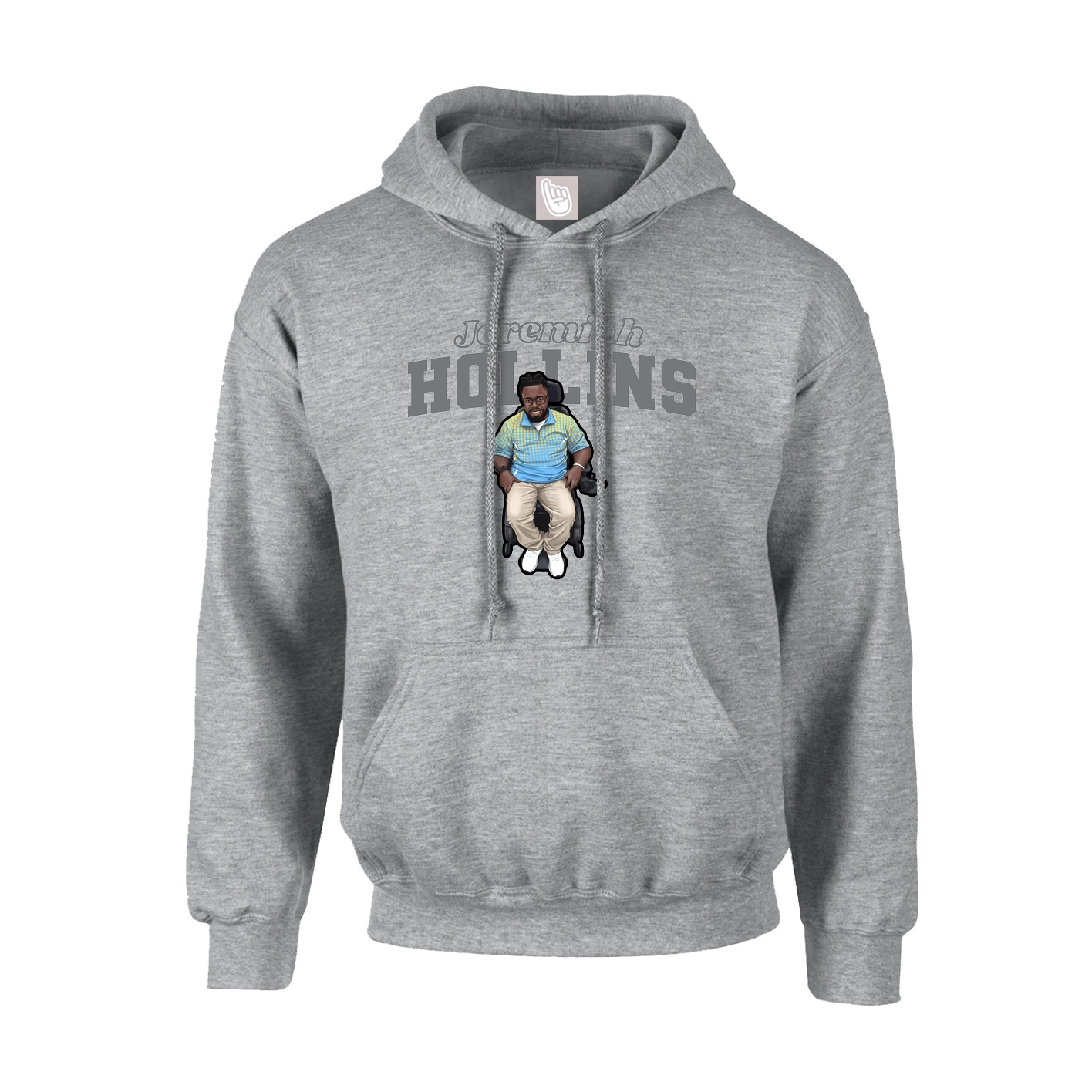 Hoodie — Name Arch in Grey