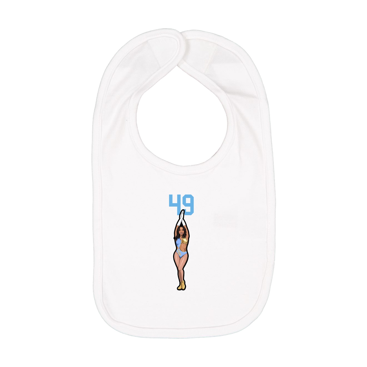 Infant Bib — Number Top in White