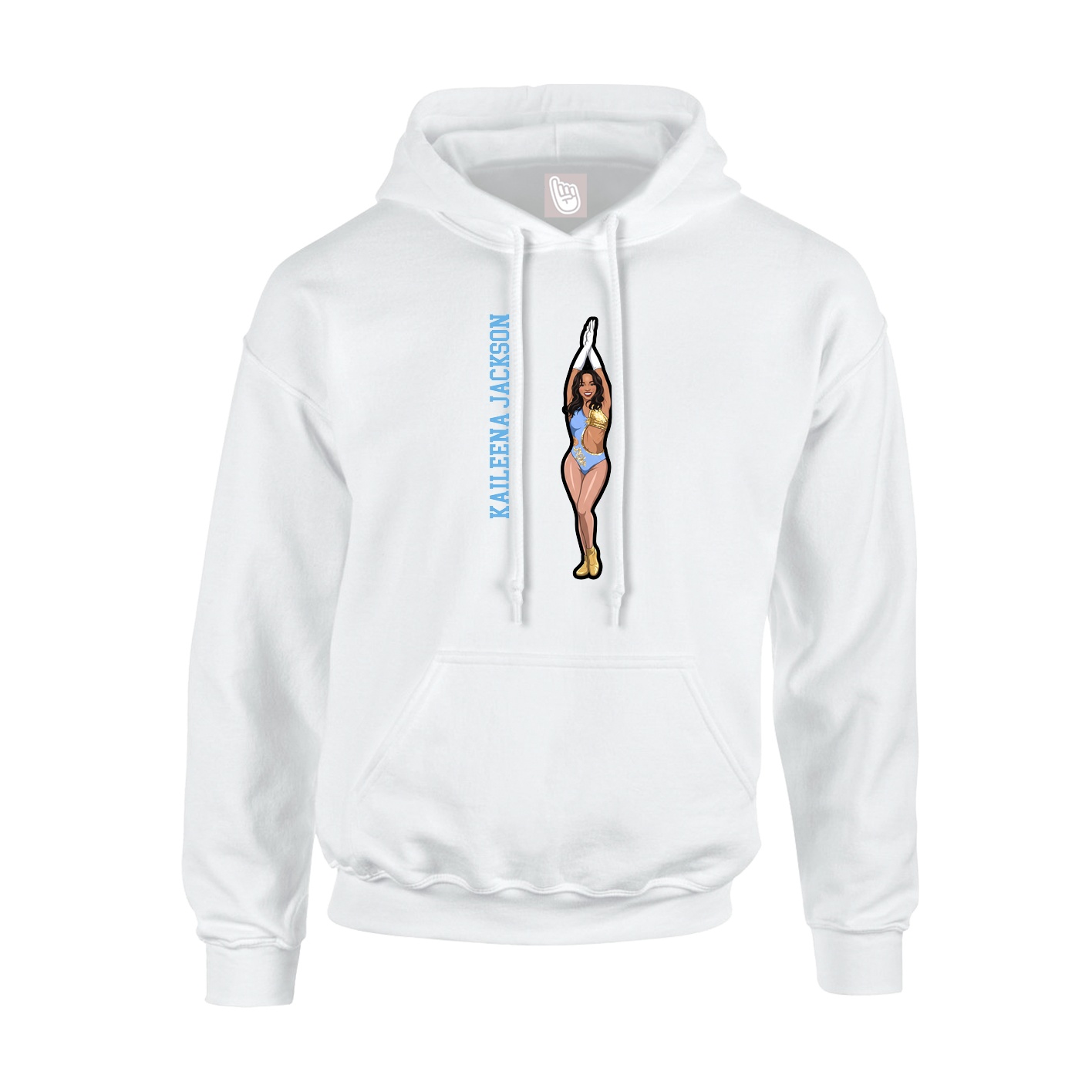 Youth Hoodie — Name Vertical in White