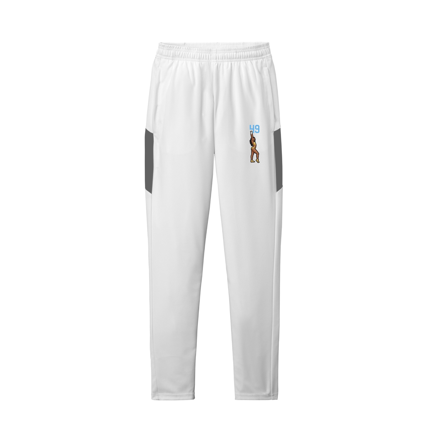 Team Travel Pant — Number Top in White/Grey