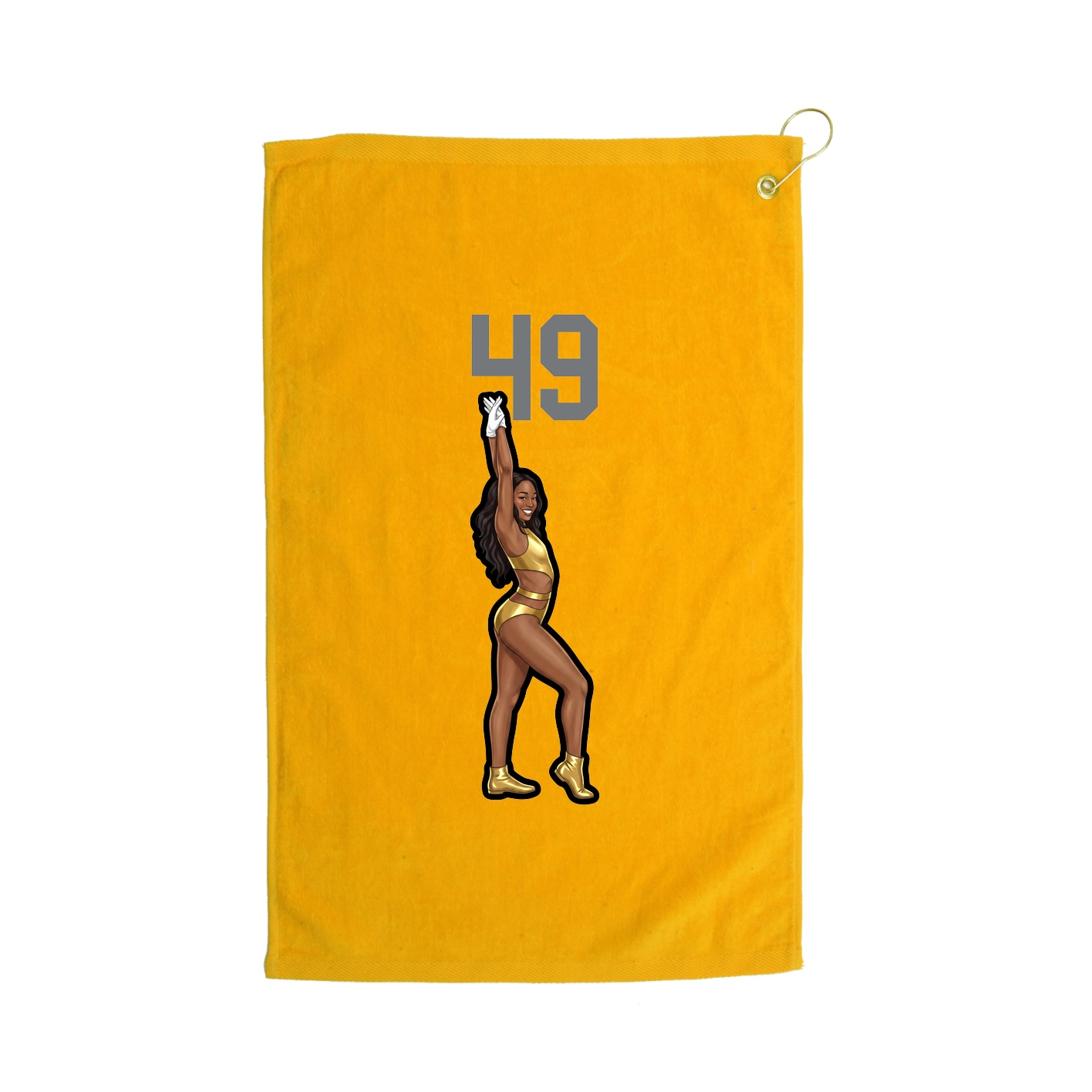 Golf Towel — Number Top in Gold