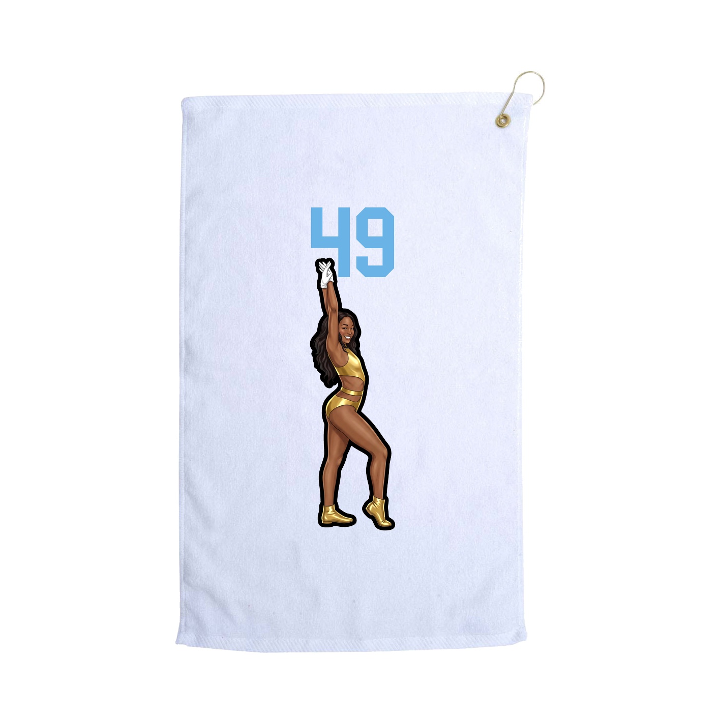 Golf Towel — Number Top in White