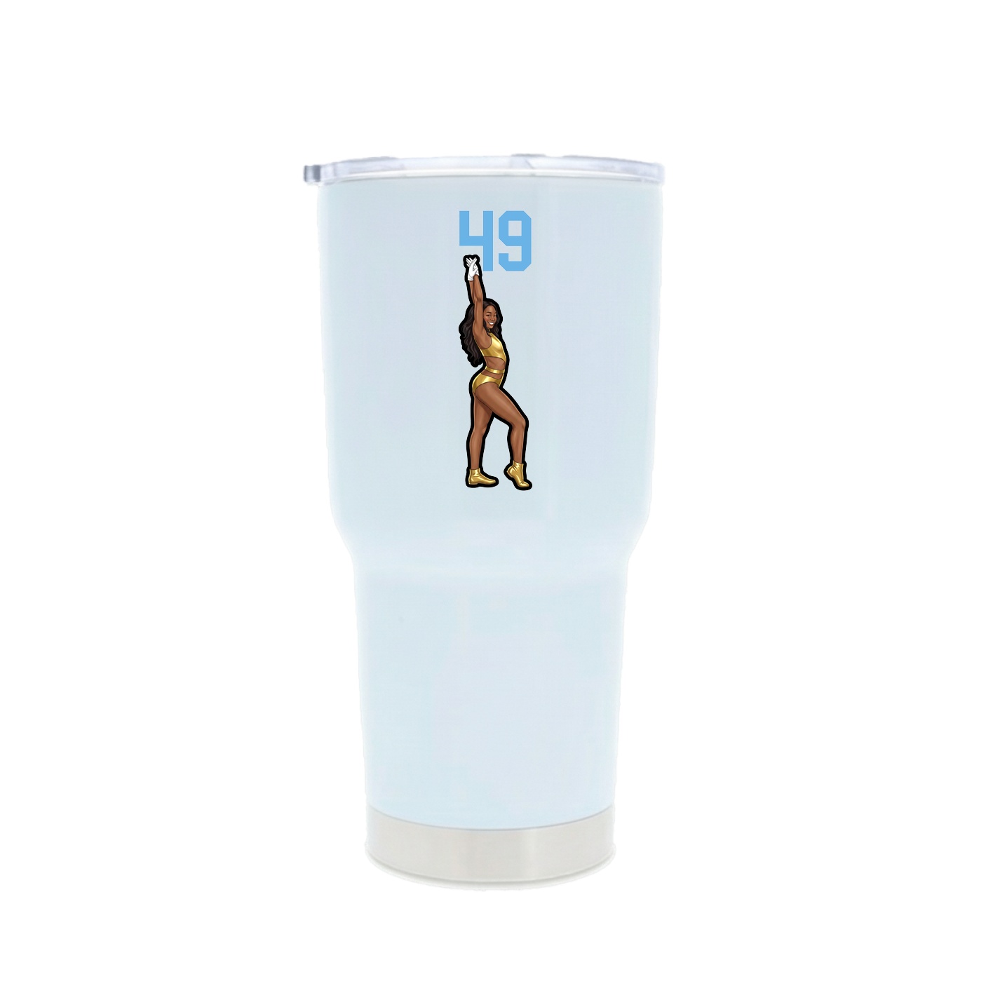 30oz Stainless Steel Tumbler — Number Top in White