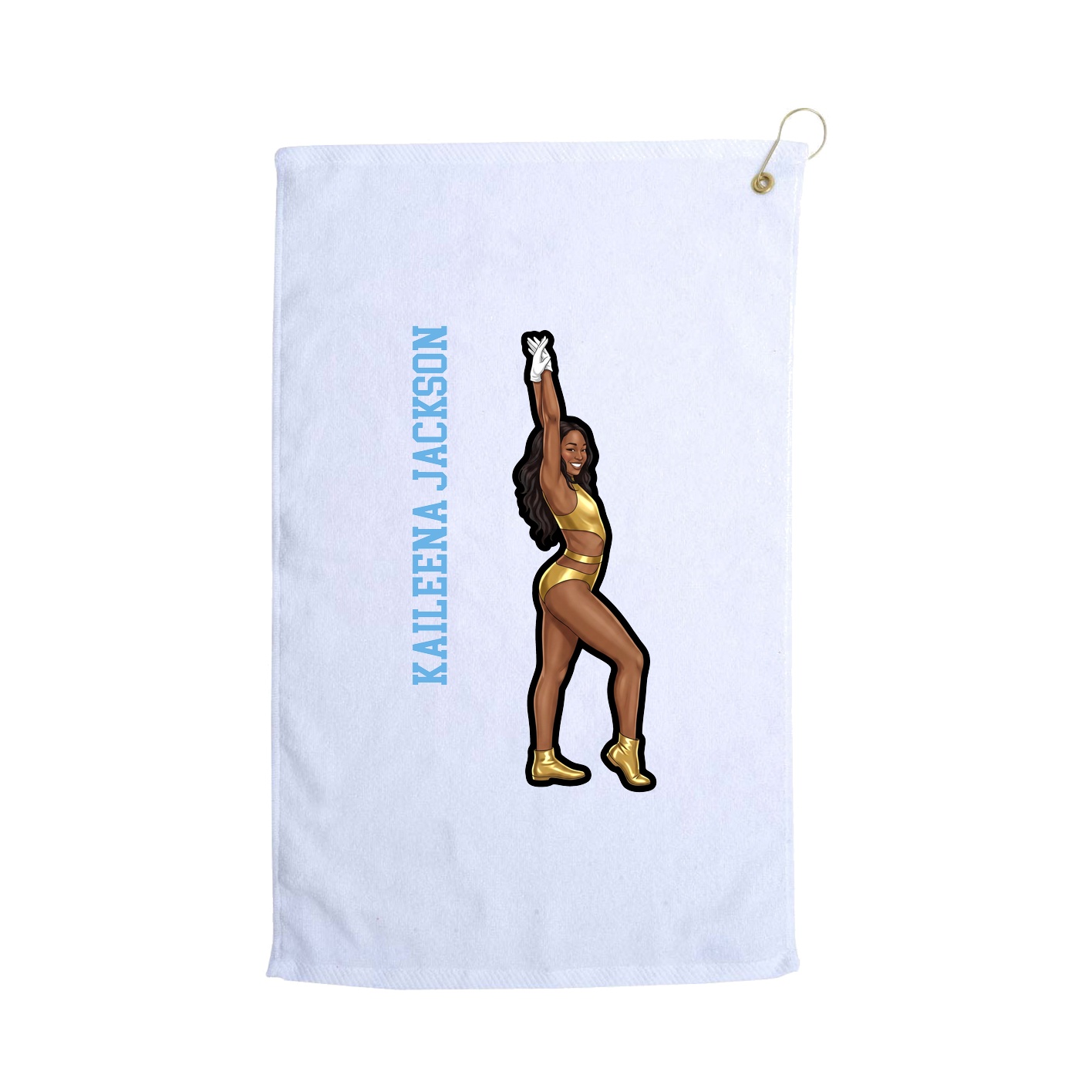 Golf Towel — Name Vertical in White