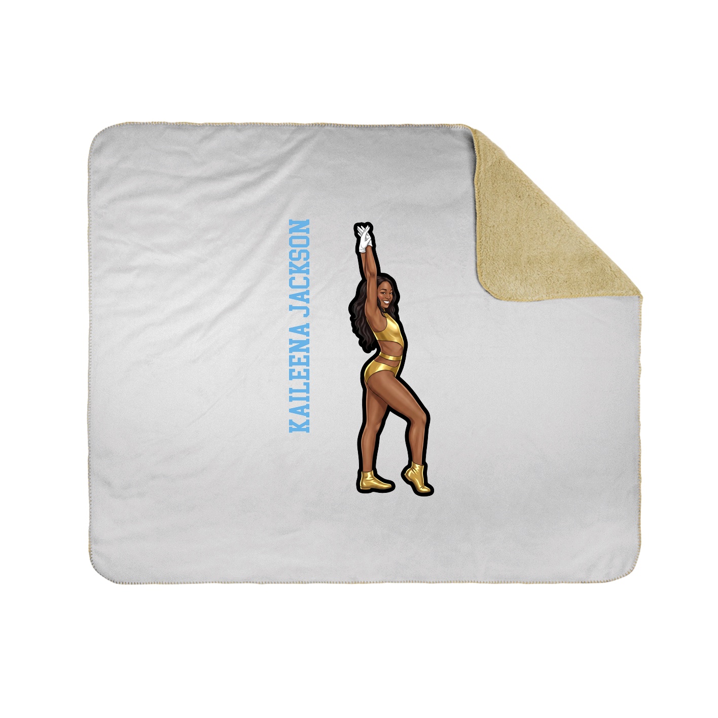 Throw Blanket — Name Vertical in White