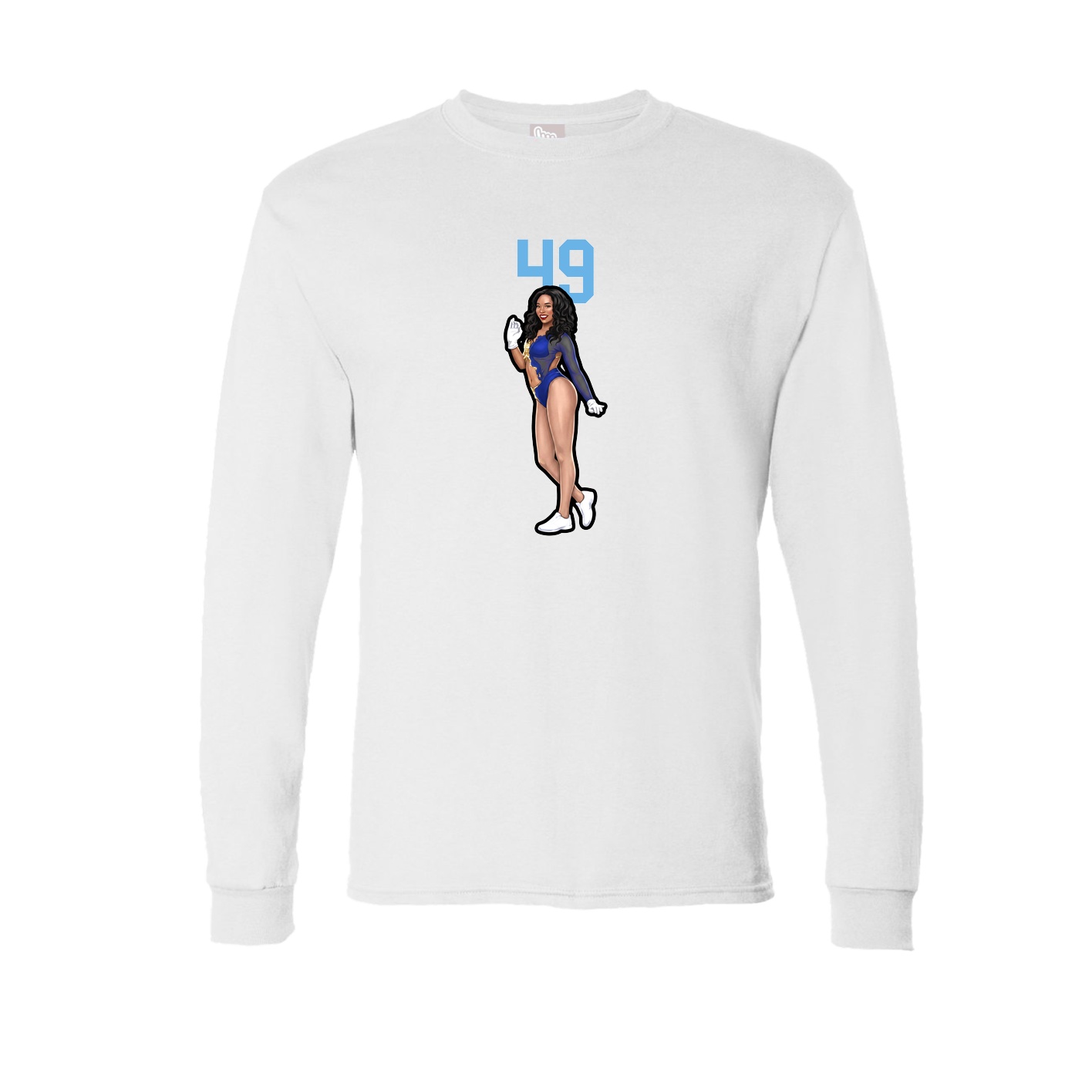 Long Sleeve Tee — Number Top in White