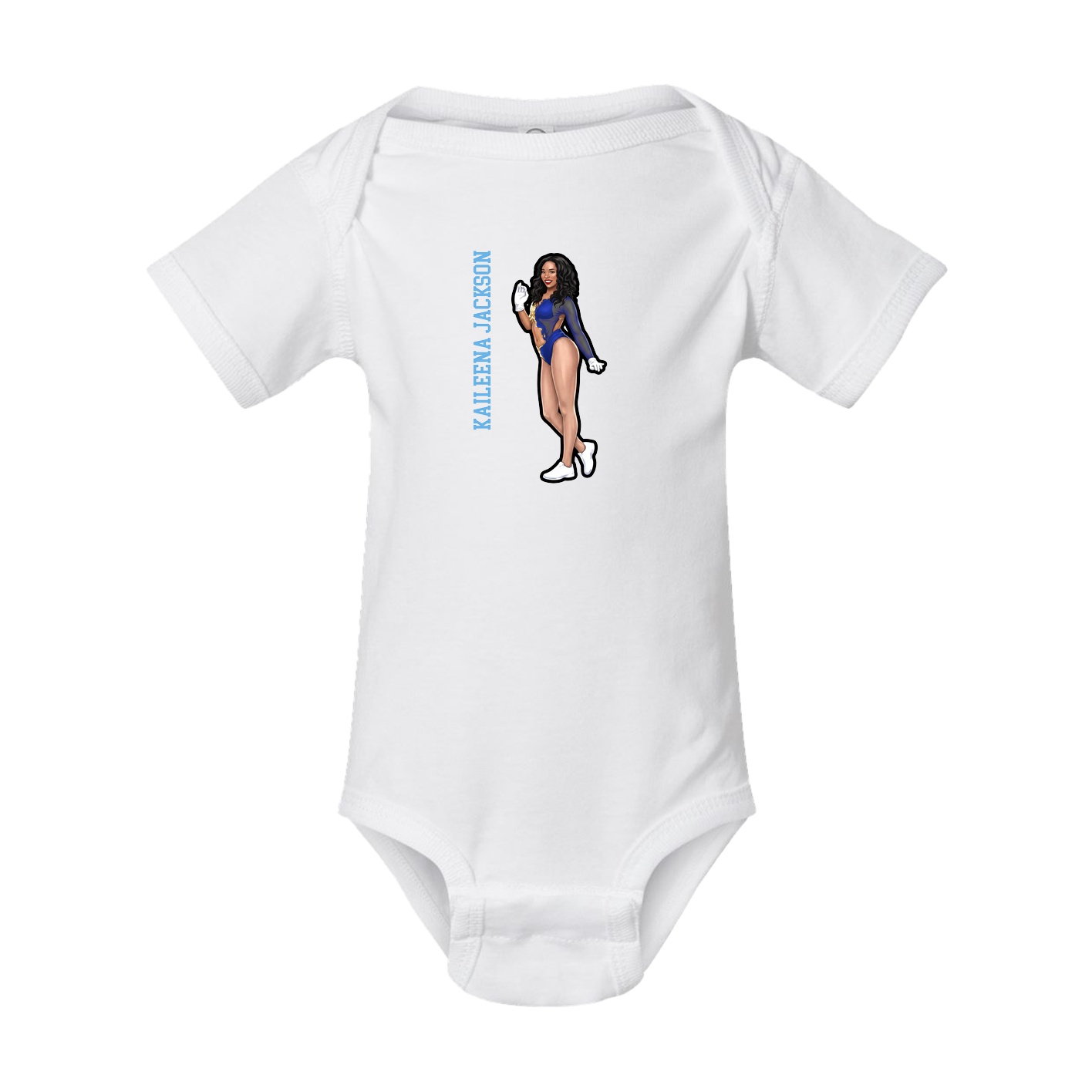 Baby Onesie — Name Vertical in White