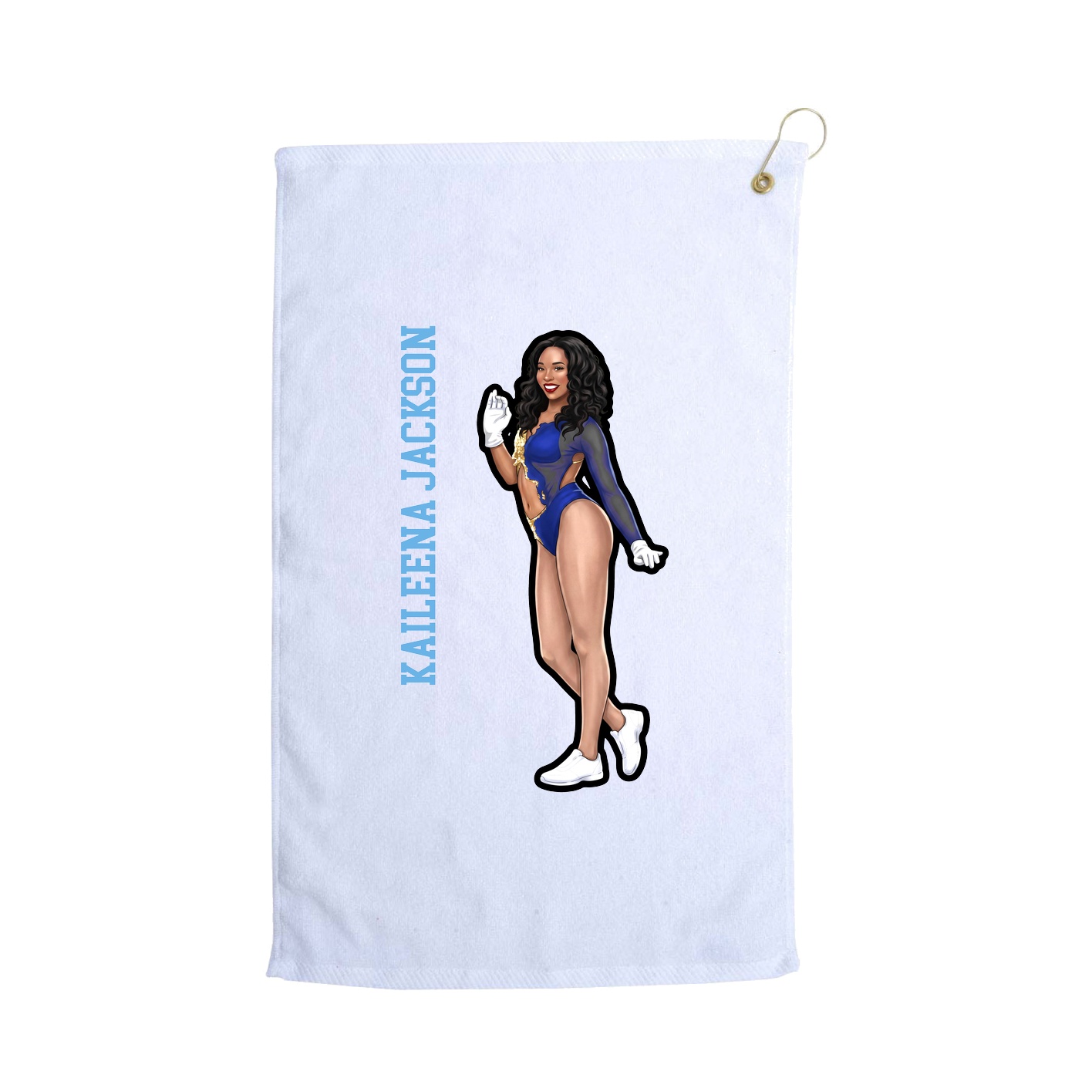 Golf Towel — Name Vertical in White