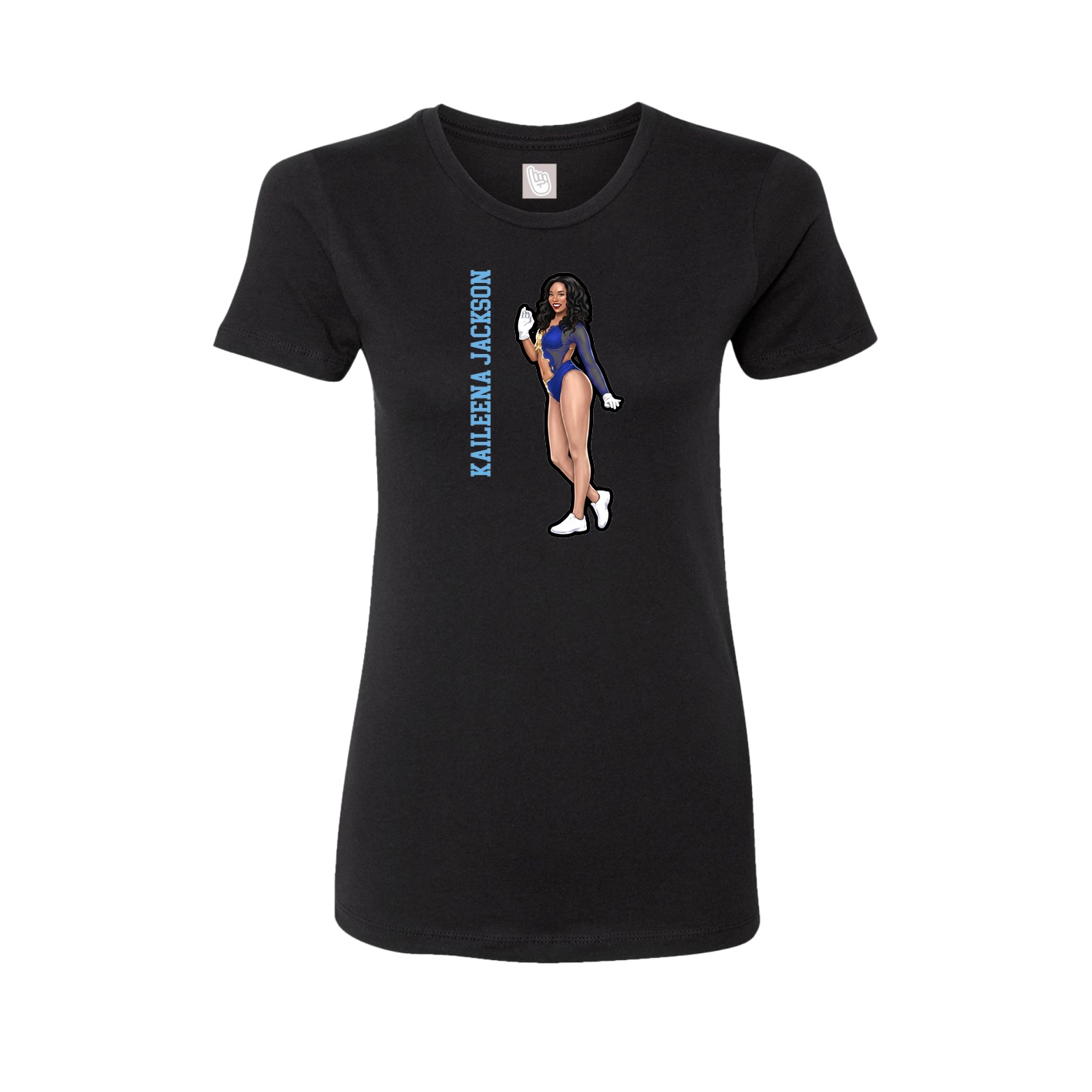 Fitted Women's Tee — Name Vertical in Black