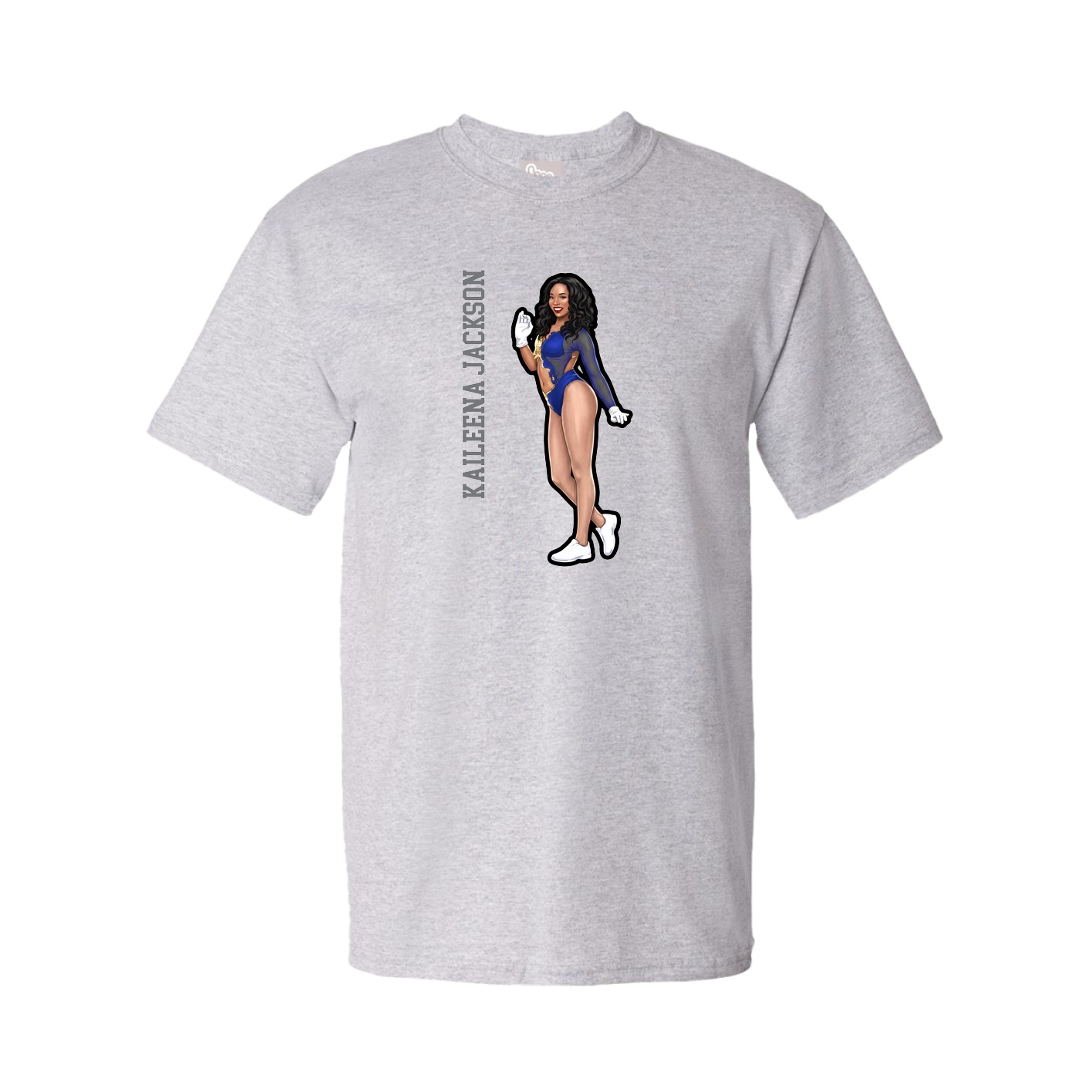 Youth Tee — Name Vertical in Grey
