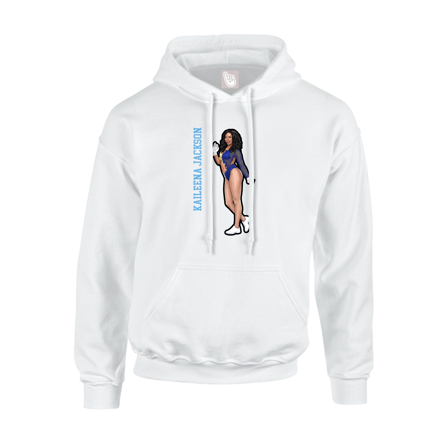 Hoodie — Name Vertical in White