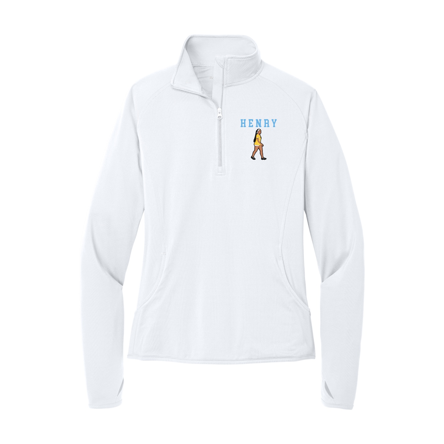 Women's Q-Zip Pullover — Shirsey in White