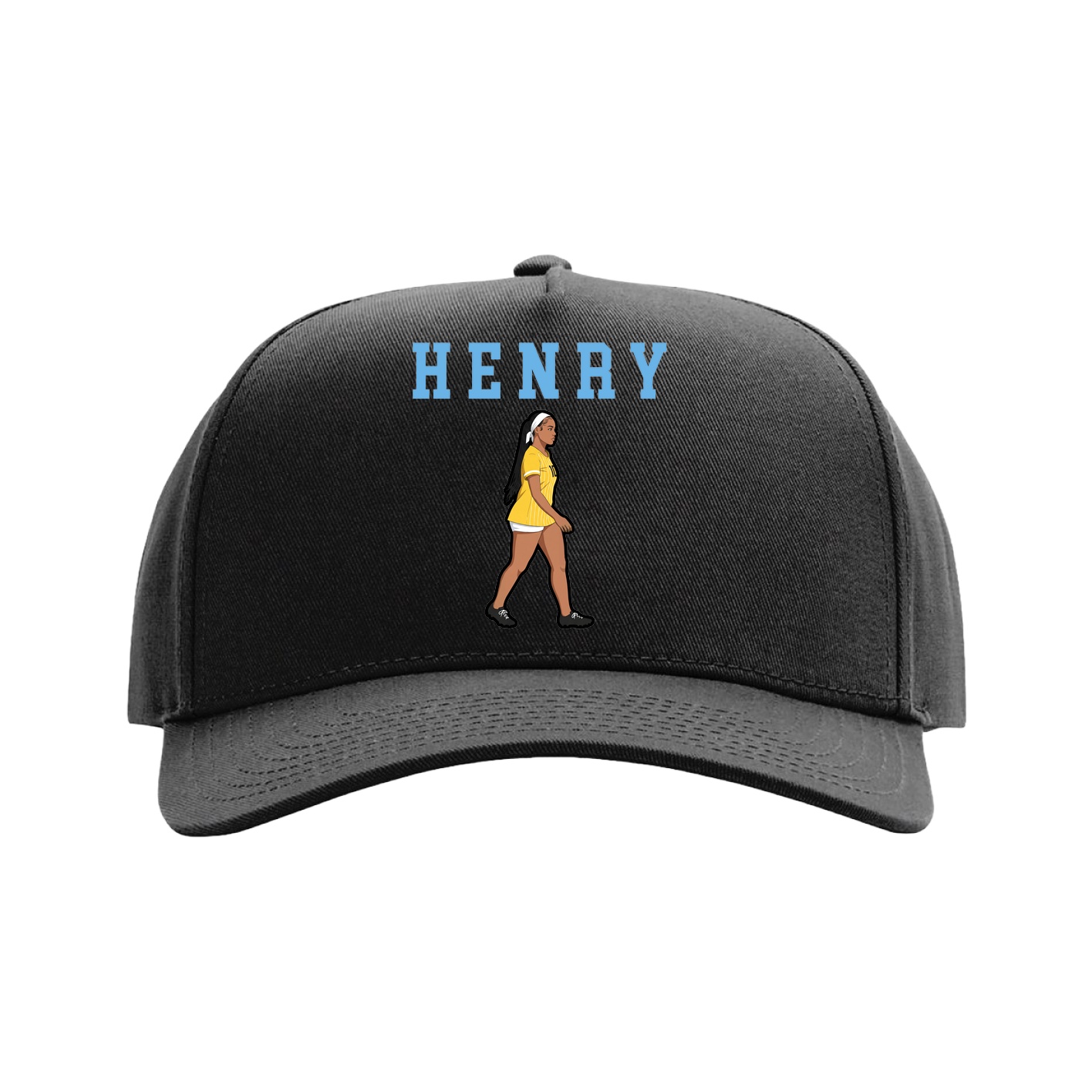 Full Fabric Five-Panel Champ Cap — Shirsey in Black