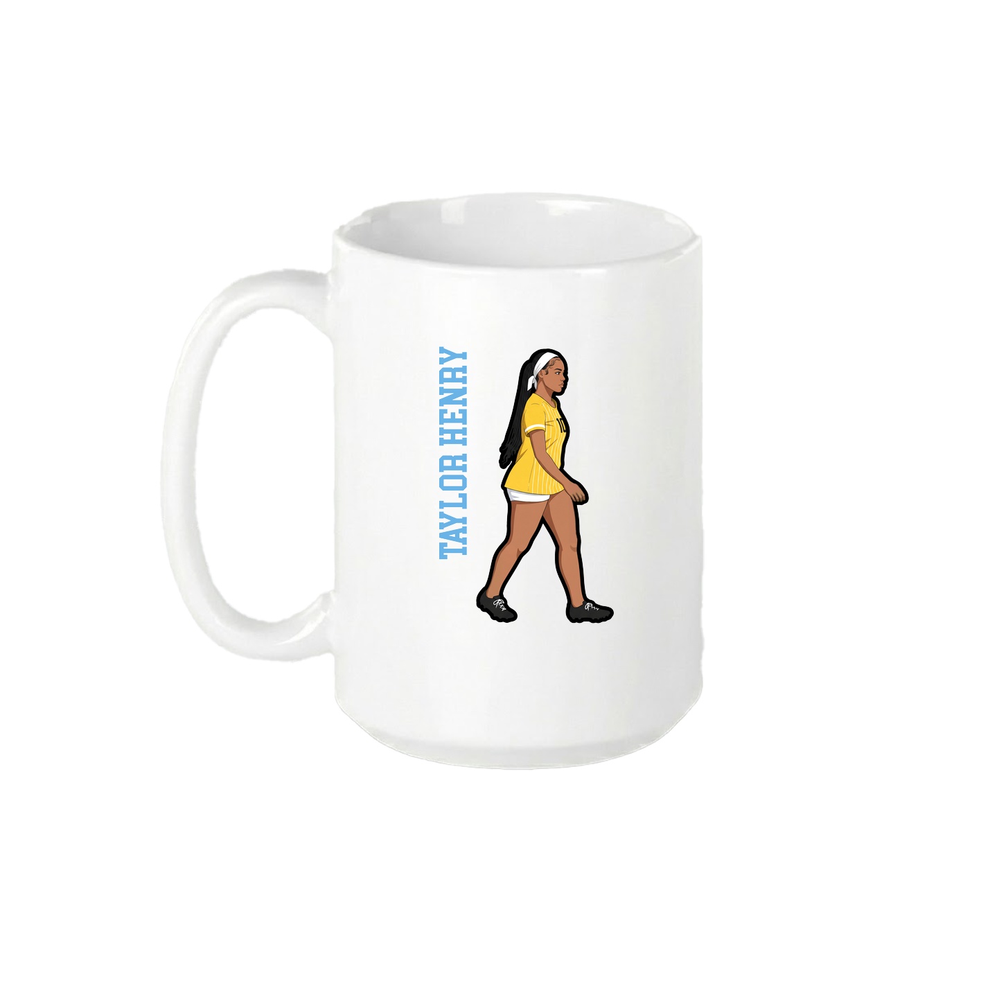 15oz Coffee Mug — Name Vertical in White