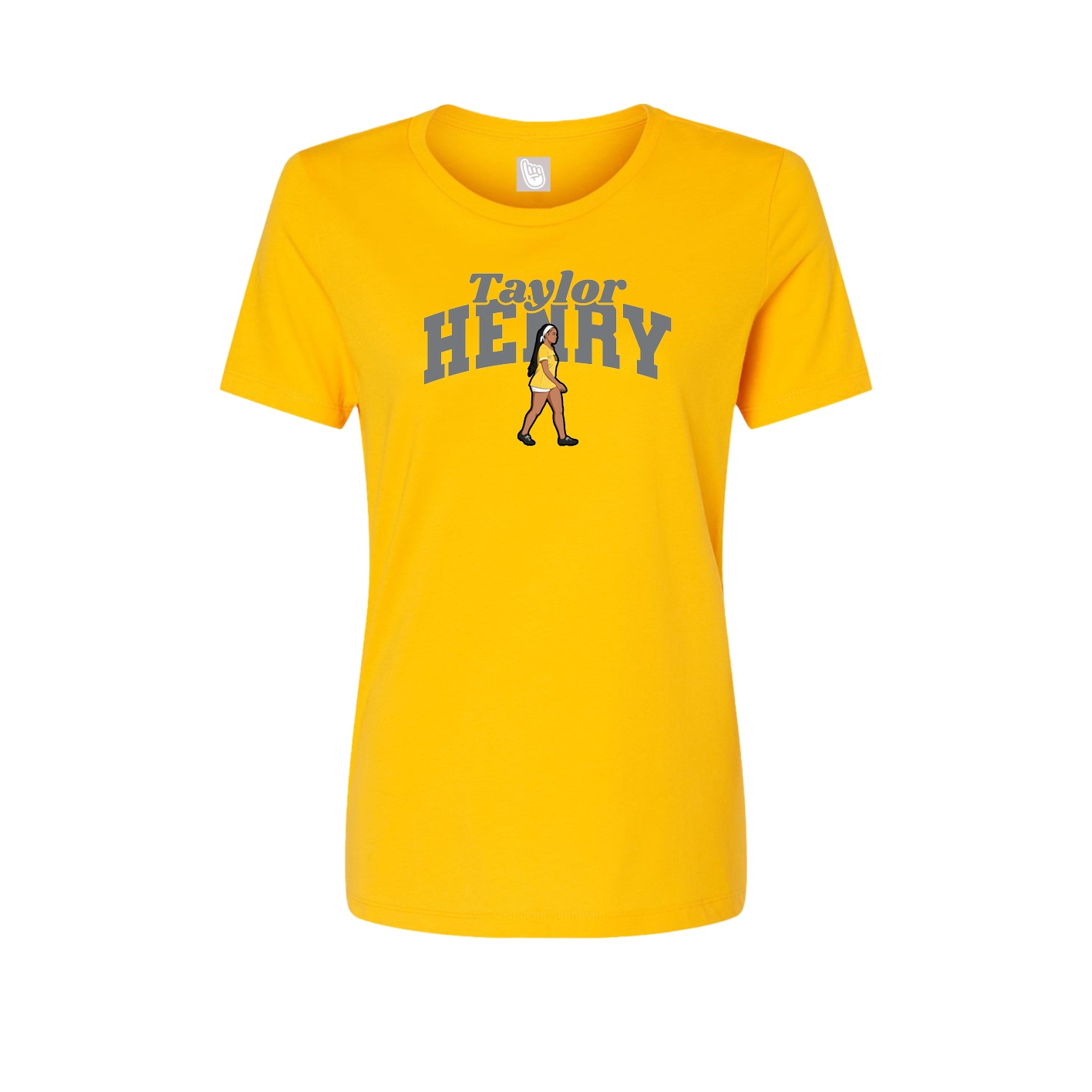 Fitted Women's Tee — Signature Arch in Gold