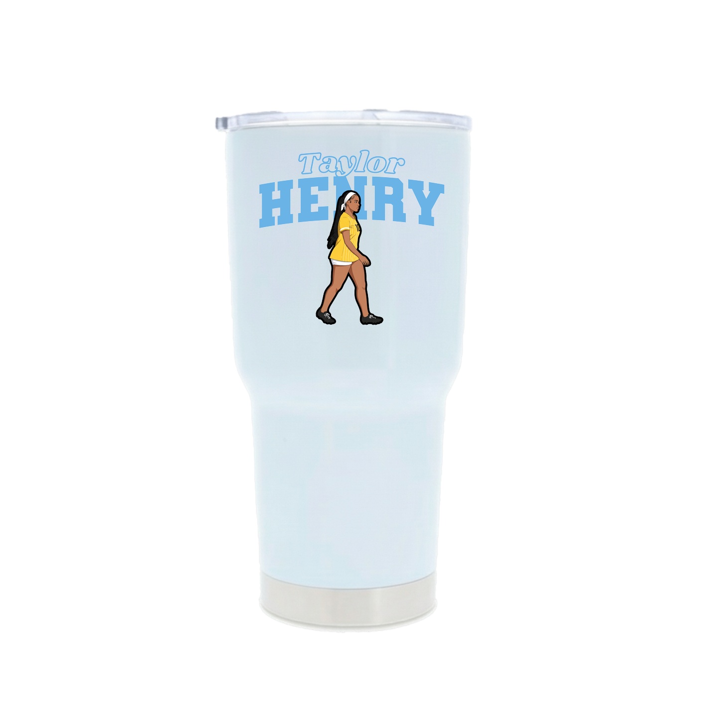 30oz Stainless Steel Tumbler — Name Arch in White