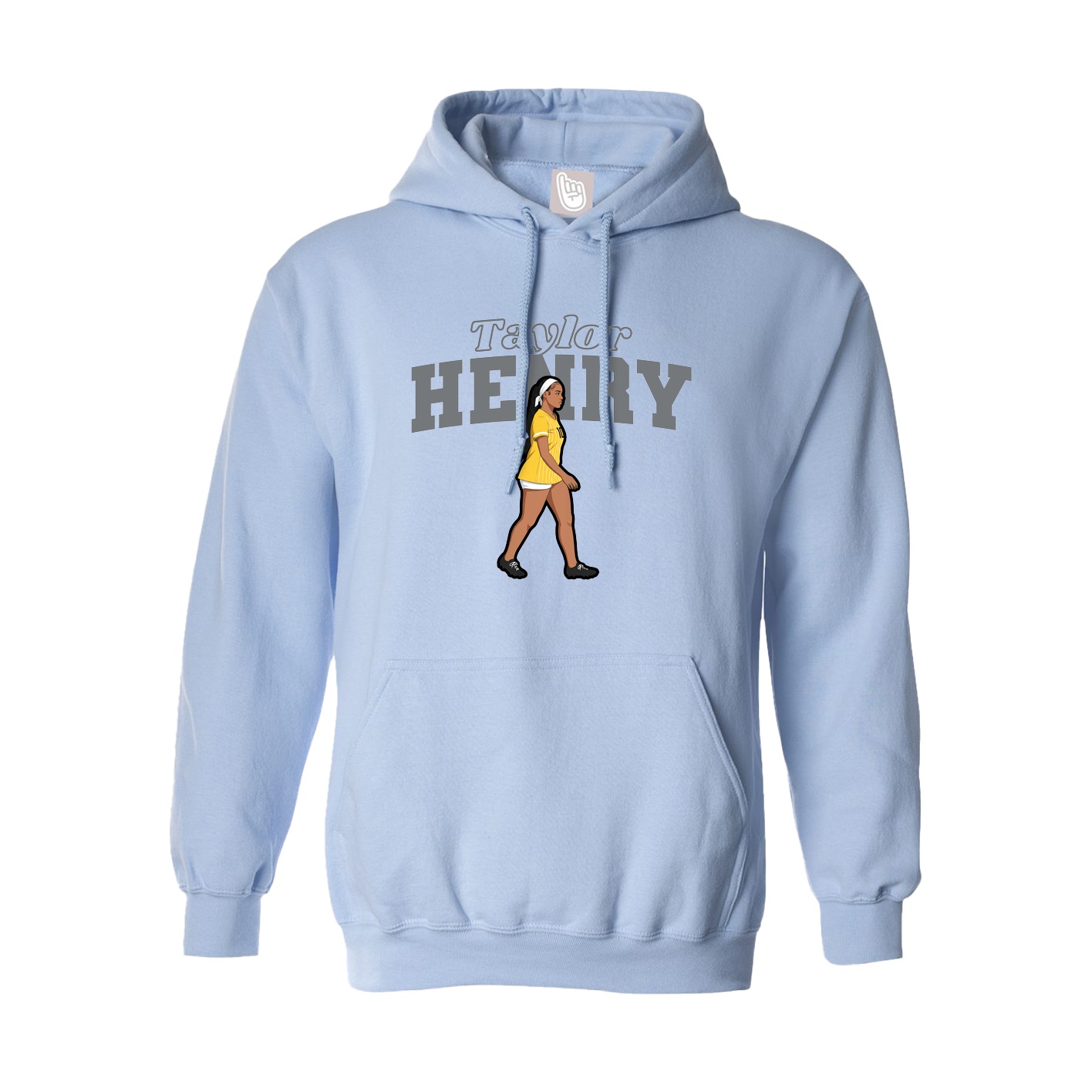 Hoodie — Name Arch in Light Blue