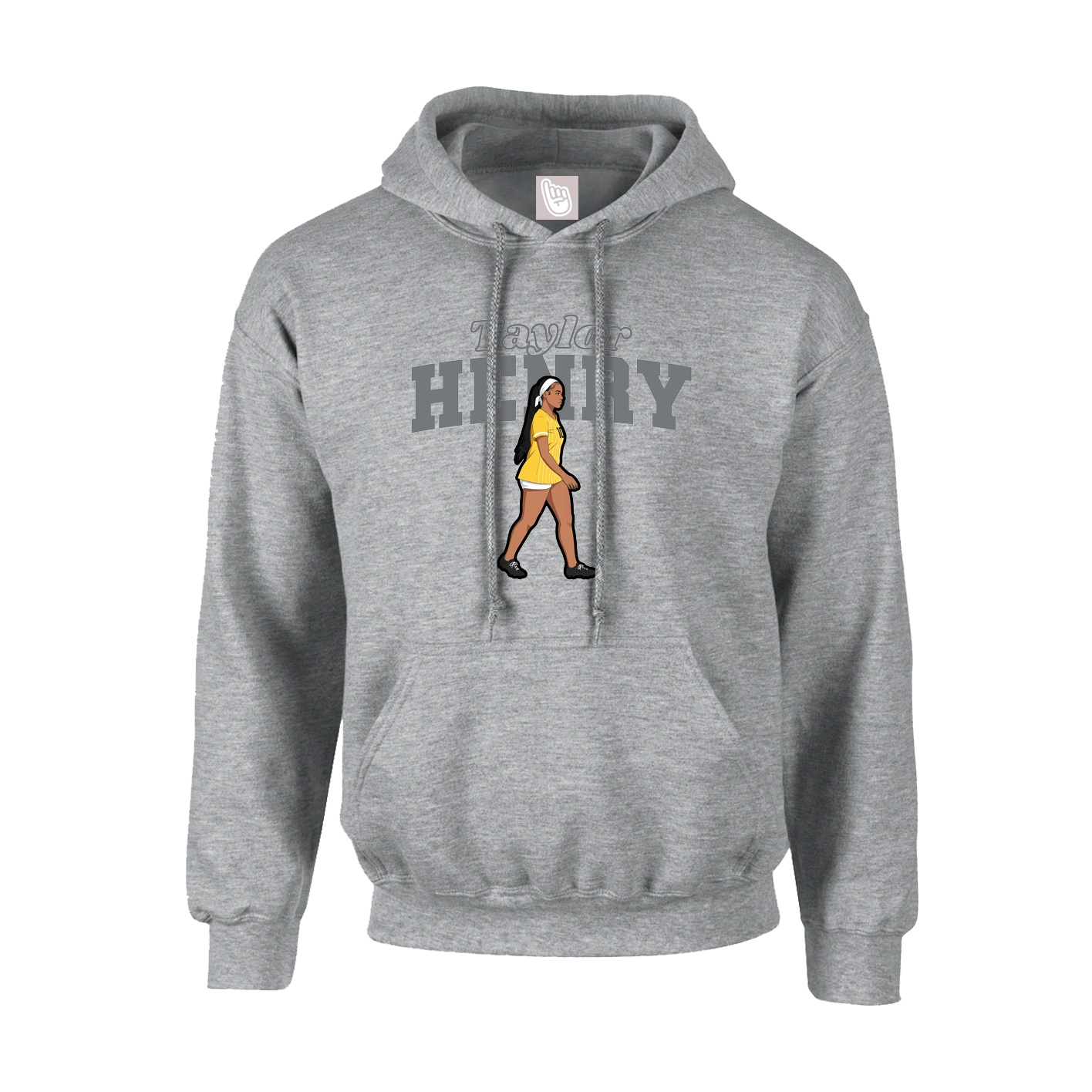 Youth Hoodie — Name Arch in Grey